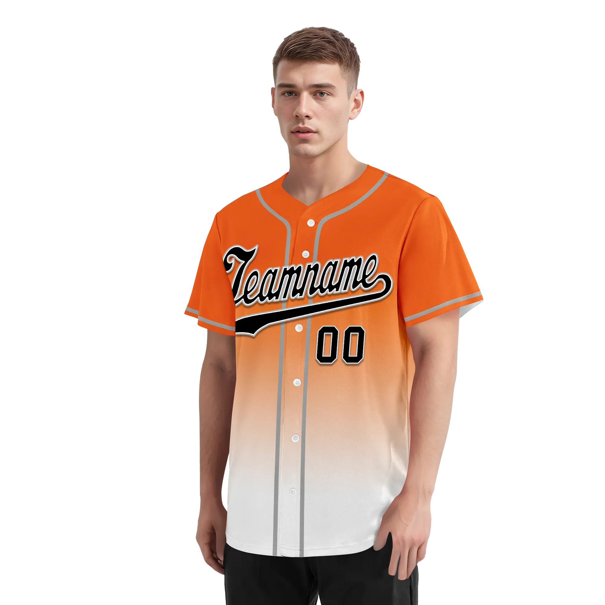 Custom Orange White Fade Fashion Personalized Authentic Baseball Jersey BSBJ01-D0a70dd - Coolcustomize