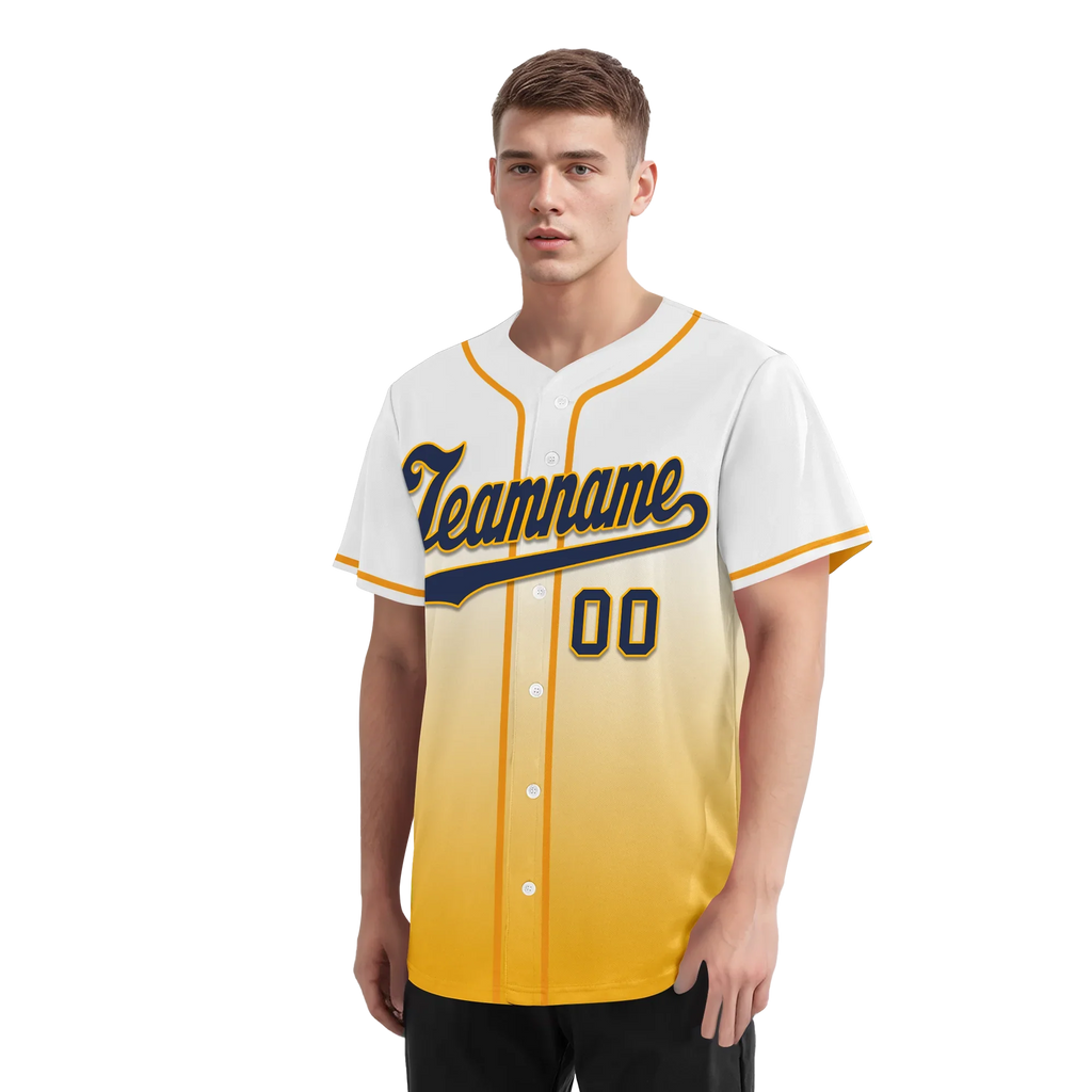 Custom White Yellow Fade Fashion Personalized Authentic Baseball Jersey BSBJ01-D0a70dc - Coolcustomize