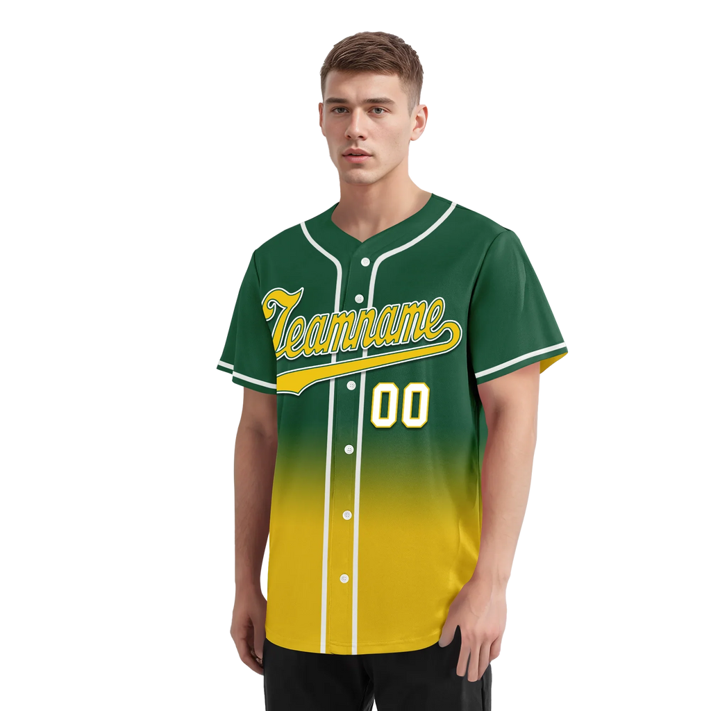 Custom Green Yellow Fade Fashion Personalized Authentic Baseball Jersey BSBJ01-D0a70ca - Coolcustomize