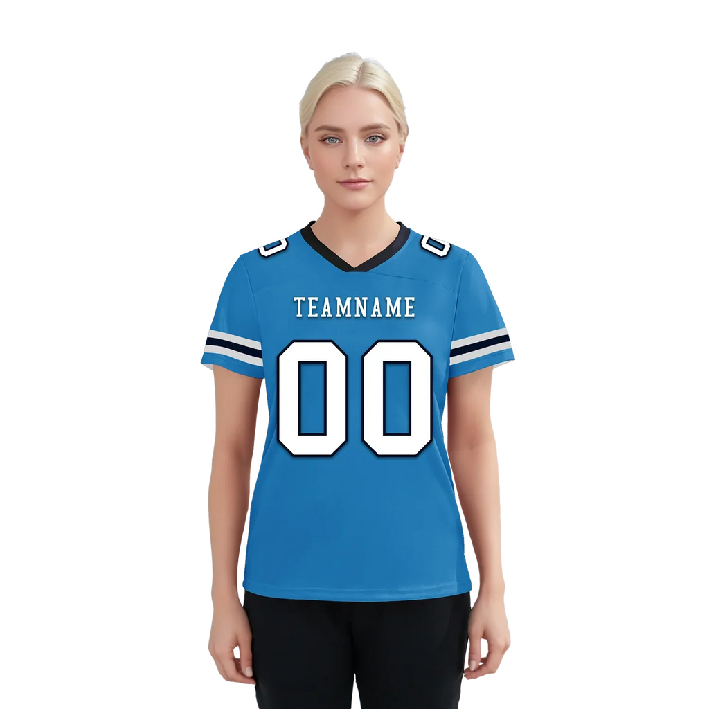 Custom Blue White Classic Style Personalized Authentic Football Jersey FBJ02-bd0a700c - Coolcustomize
