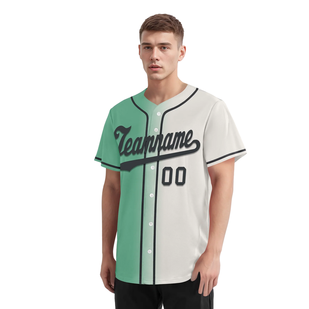 Custom Green White Gradient Fashion Personalized Authentic Baseball Jersey BSBJ01-D0a708a - Coolcustomize