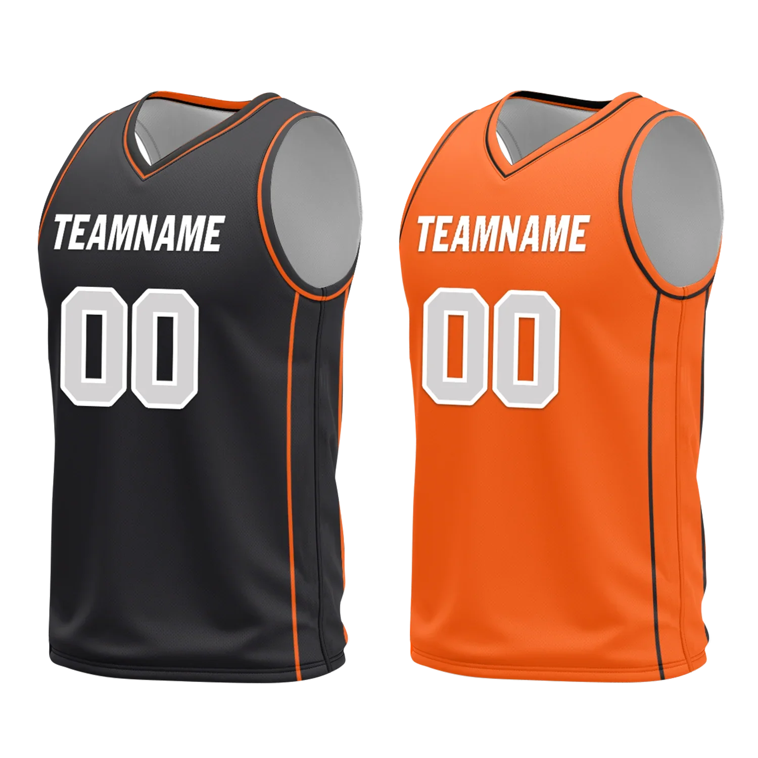 Custom Black Orange Classic Style Reversible Basketball Uniform Personalized COOLMAX BBJR-D017019 - Coolcustomize