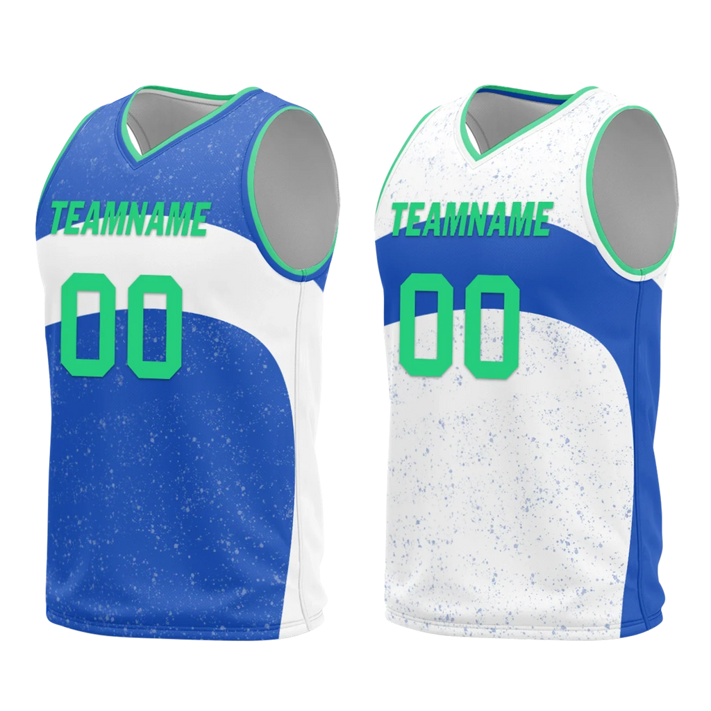 Custom Blue White Classic Style Reversible Basketball Uniform Personalized Ordinary BBJR-D017009 - Coolcustomize