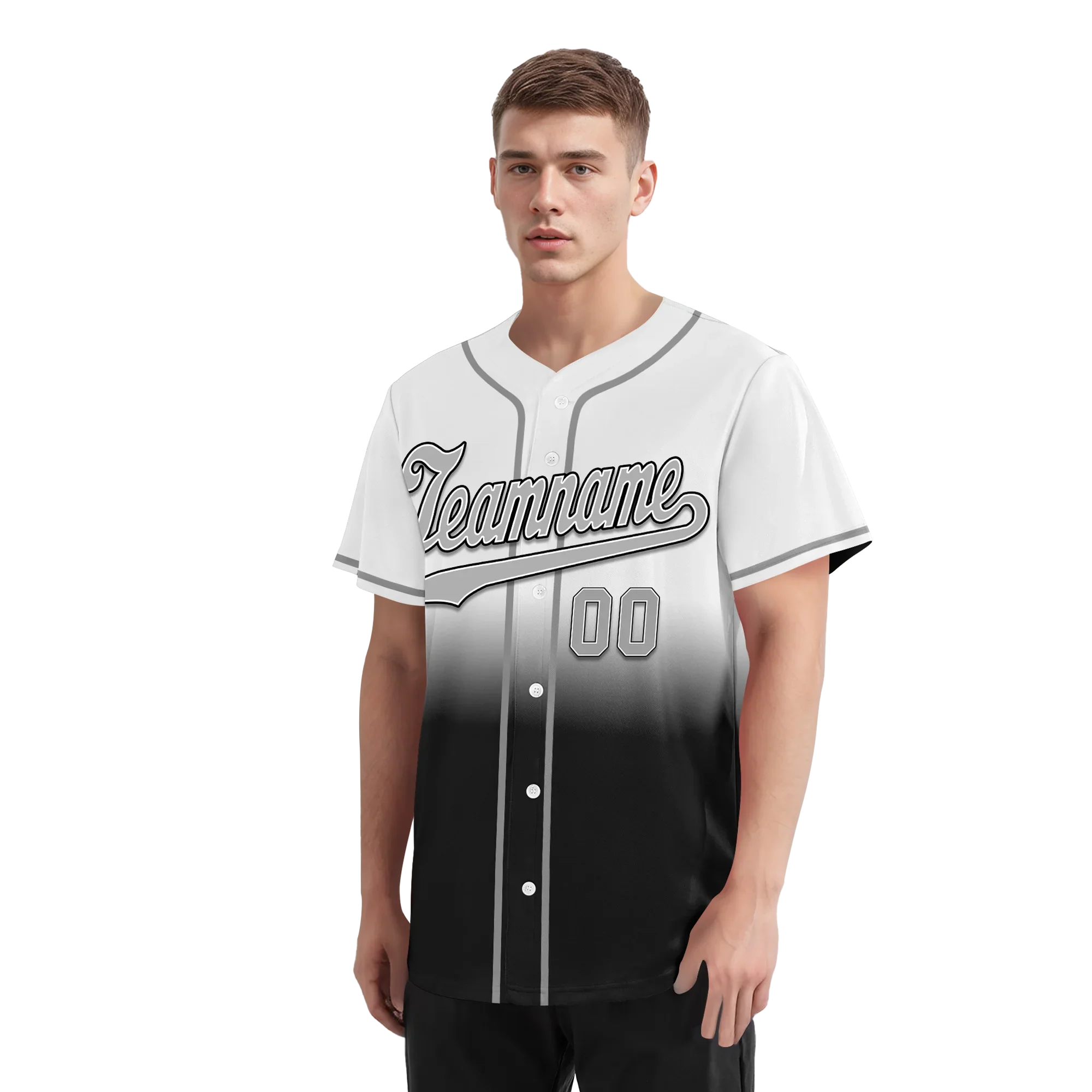 Custom Grey Black Fade Fashion Personalized Authentic Baseball Jersey BSBJ01-D0a70ee - Coolcustomize