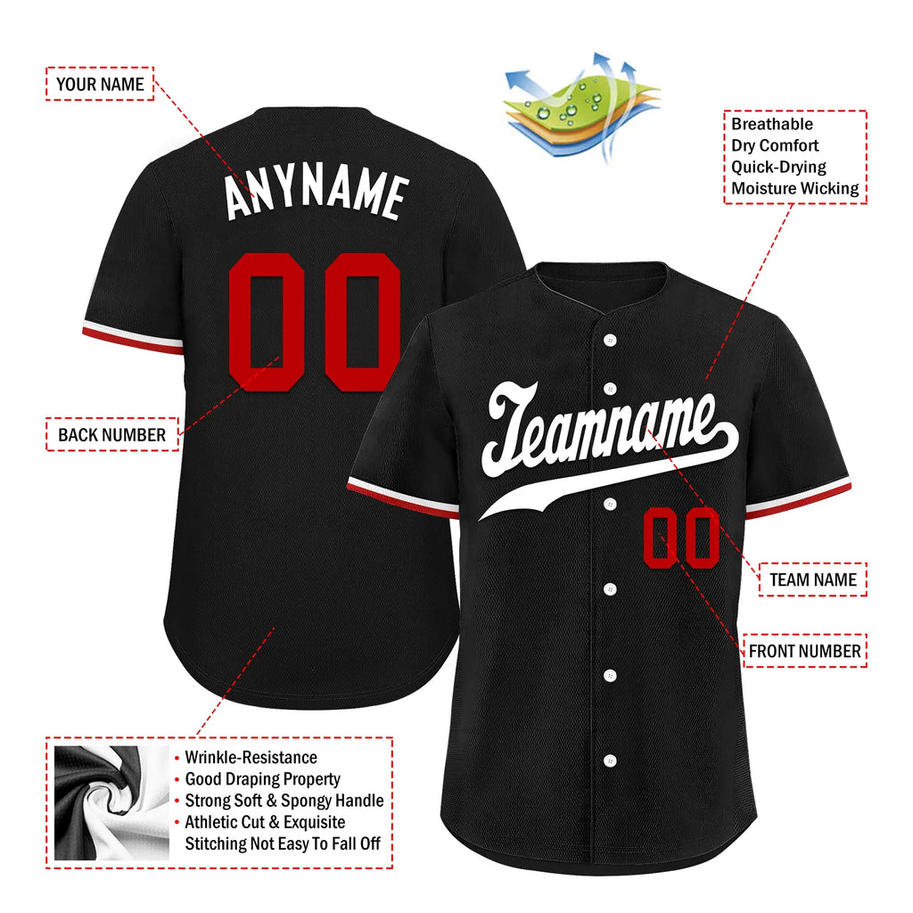Custom Black Classic Style White Personalized Authentic Baseball Jersey BSBJ01-bd0faab - Coolcustomize