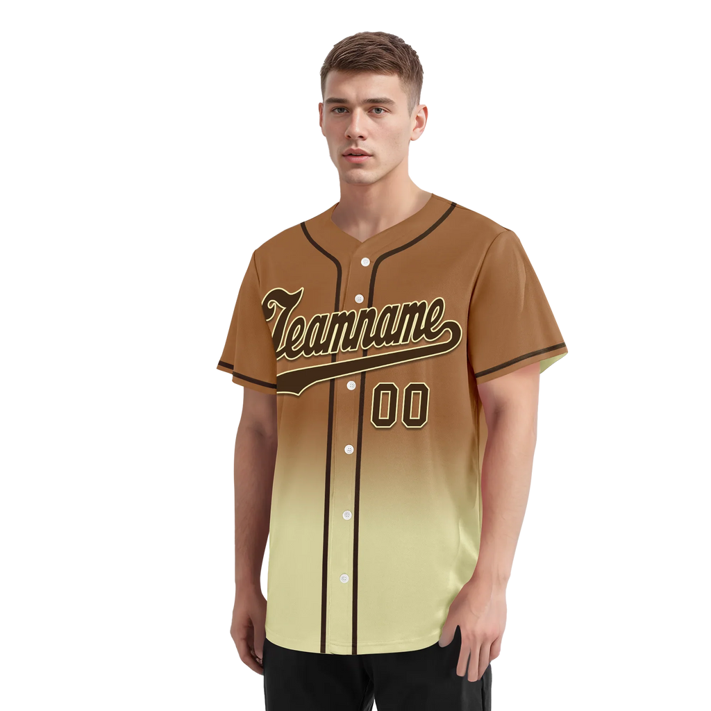 Custom Brown Yellow Fade Fashion Personalized Authentic Baseball Jersey BSBJ01-D0a70ff - Coolcustomize
