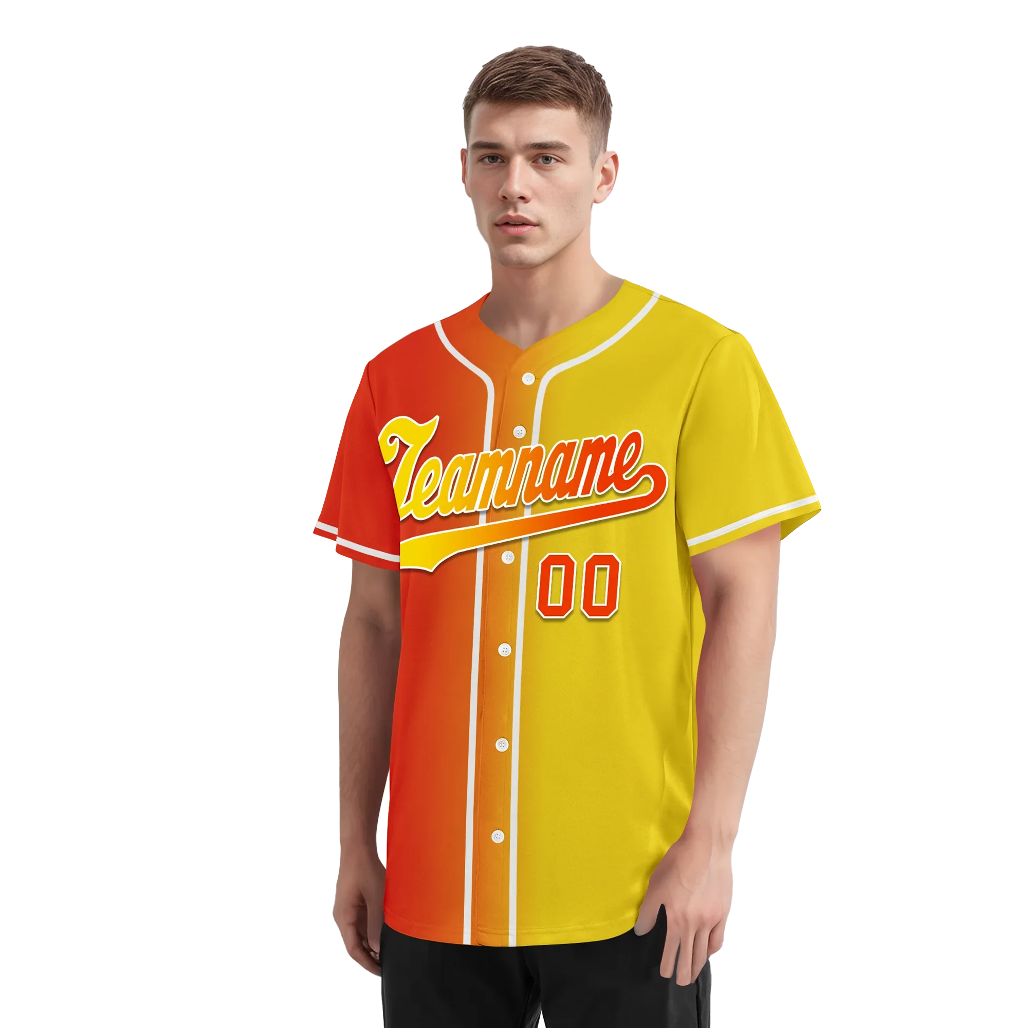 Custom Orange Yellow Gradient Fashion Personalized Authentic Baseball Jersey BSBJ01-D0a707e - Coolcustomize
