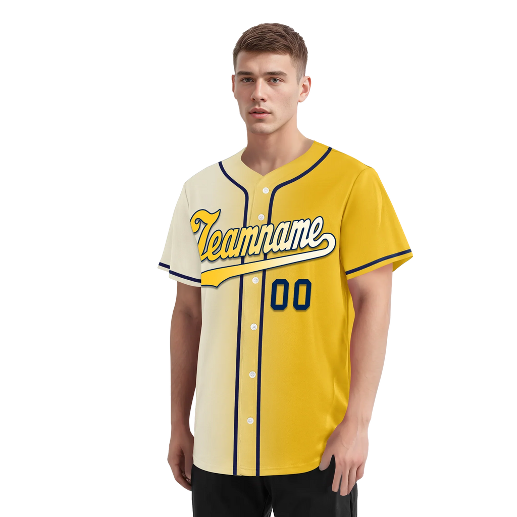 Custom White Yellow Gradient Fashion Personalized Authentic Baseball Jersey BSBJ01-D0a709f - Coolcustomize