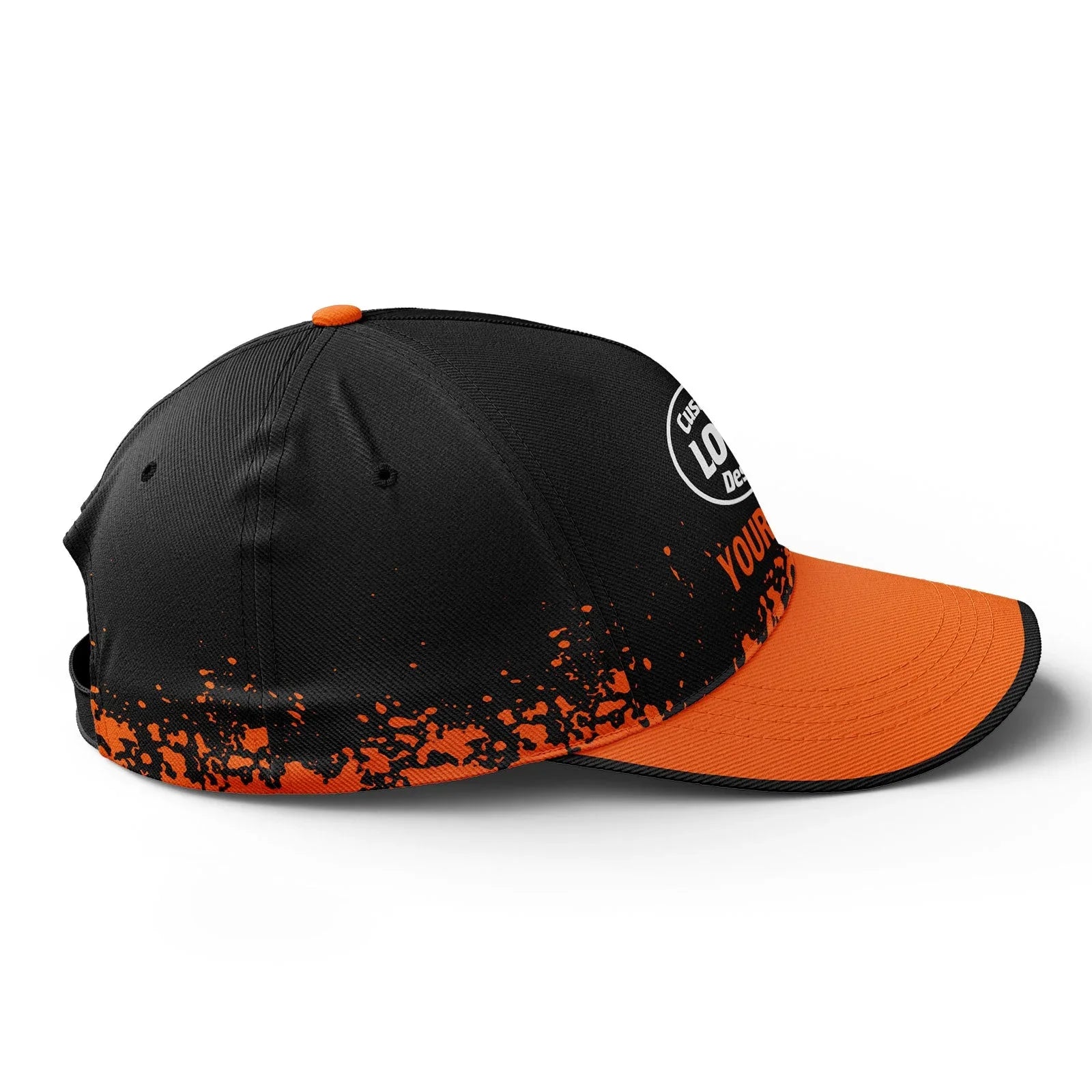 Custom Black Orange Hat Sport Design Cap Stitched Adjustable Personalized YW061-D020231-3 - Coolcustomize