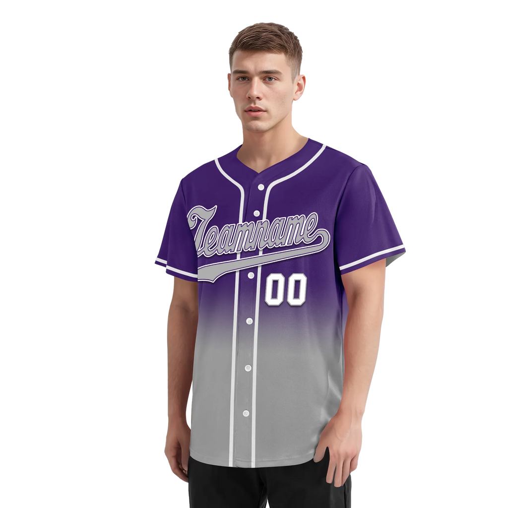 Custom Purple Grey Fade Fashion Personalized Authentic Baseball Jersey BSBJ01-D0a70cd - Coolcustomize