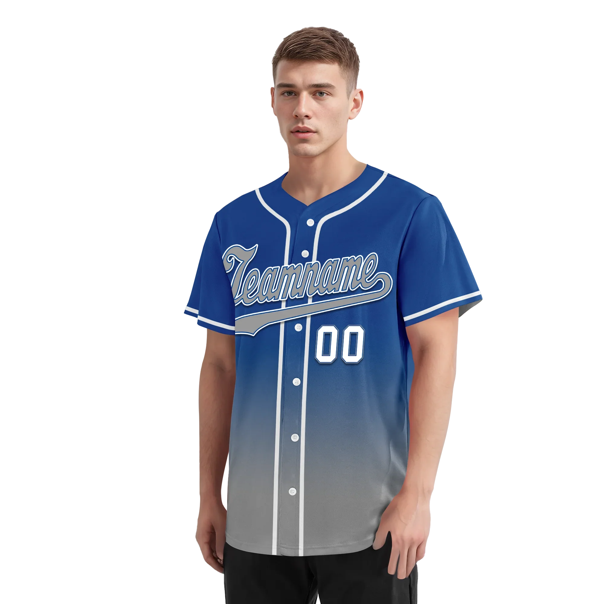 Custom Blue Grey Fade Fashion Personalized Authentic Baseball Jersey BSBJ01-D0a70bf - Coolcustomize
