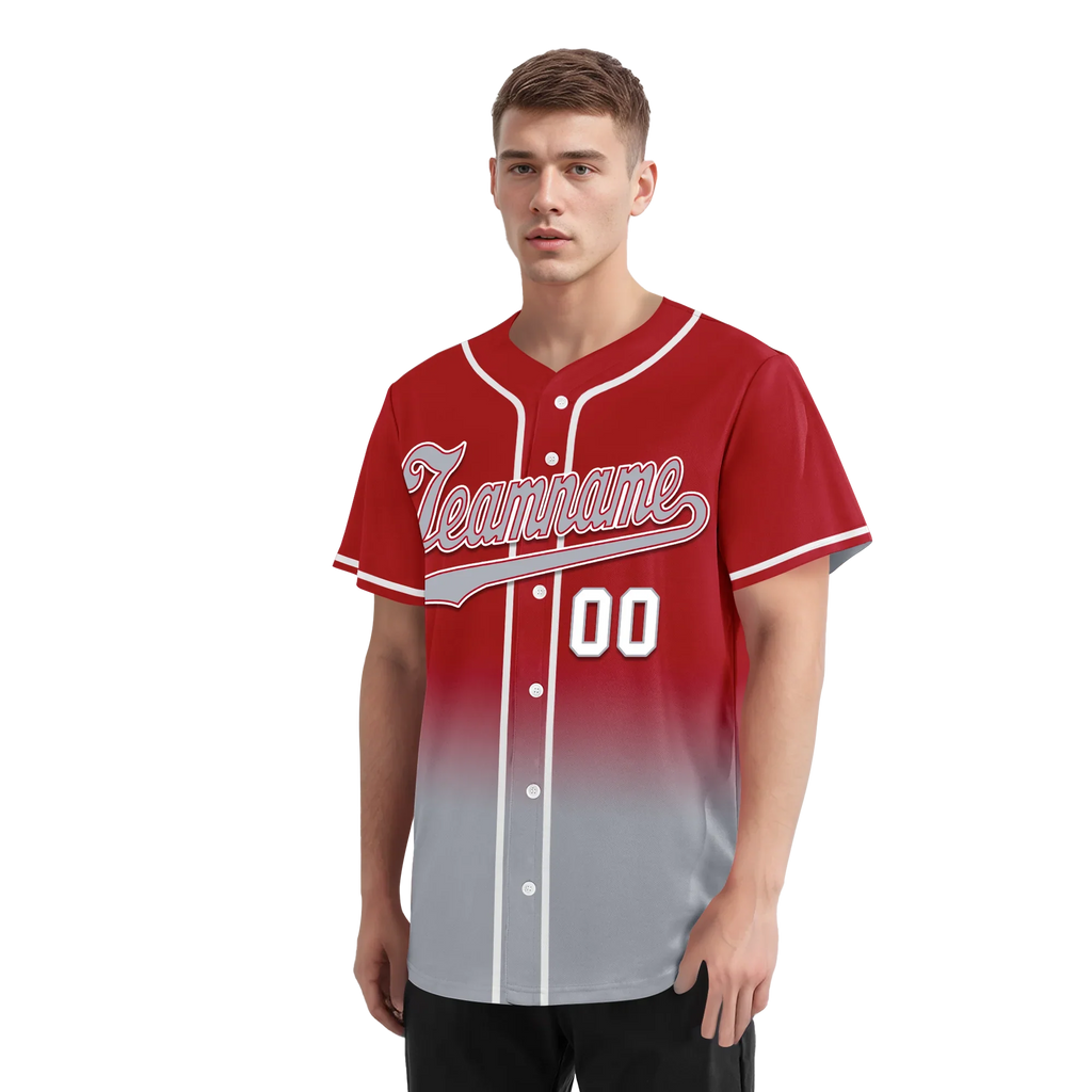 Custom Red Grey Fade Fashion Personalized Authentic Baseball Jersey BSBJ01-D0a70bb - Coolcustomize