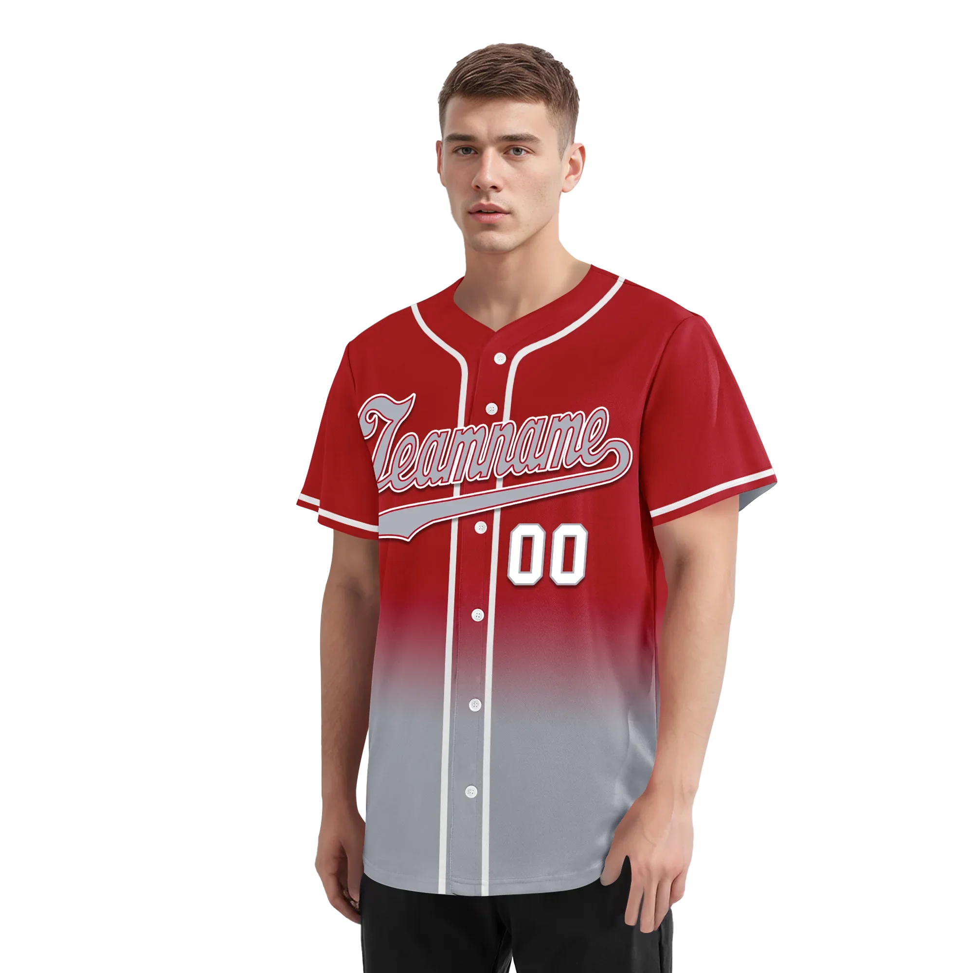 Custom Red Grey Fade Fashion Personalized Authentic Baseball Jersey BSBJ01-D0a70bb - Coolcustomize