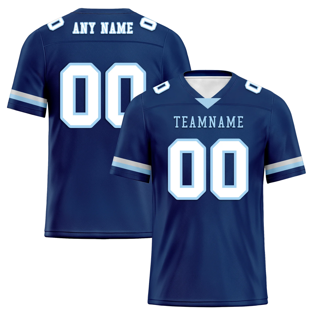 Custom Blue Classic Style Personalized Authentic Football Jersey FBJ02-bd0a70a7 - Coolcustomize