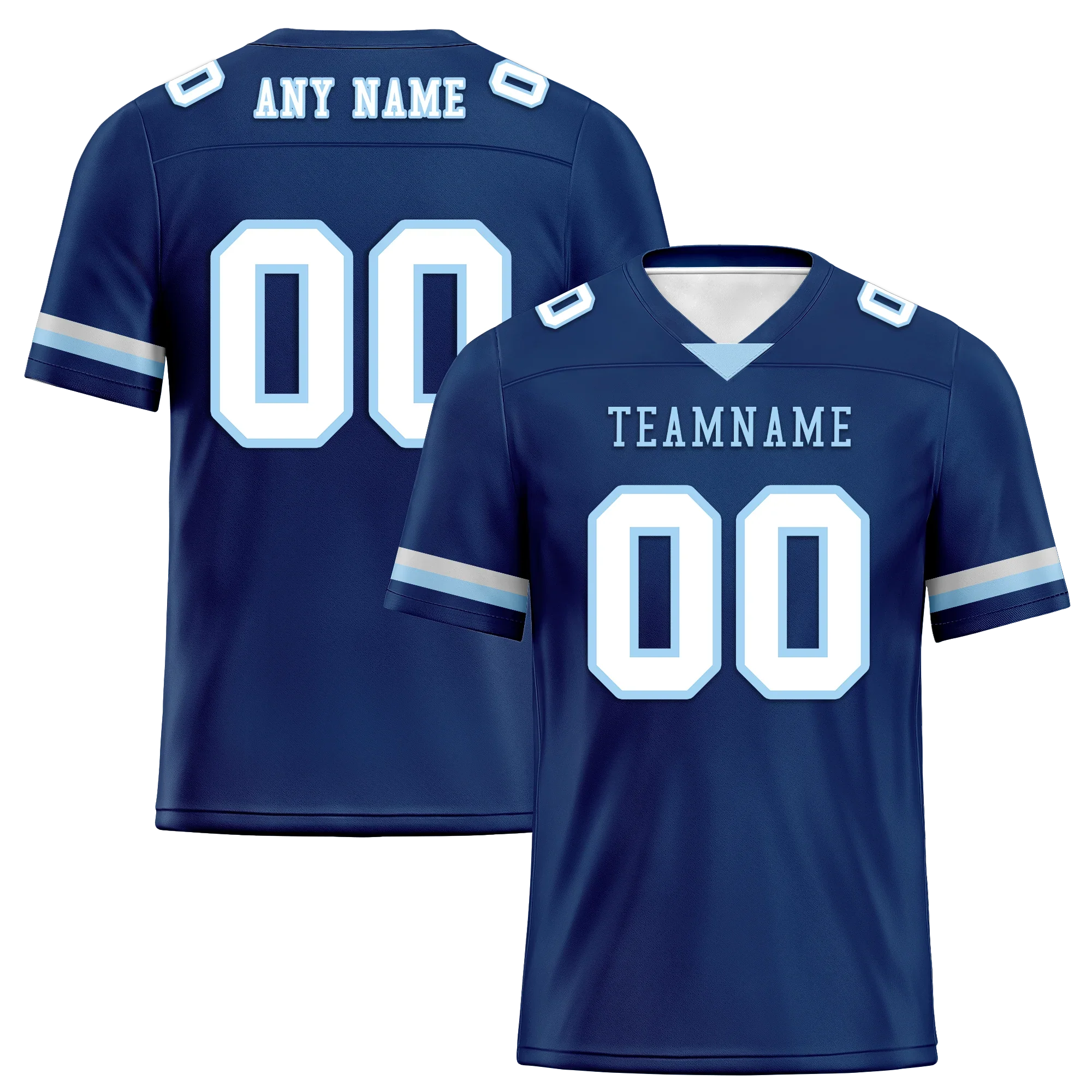 Custom Blue Classic Style Personalized Authentic Football Jersey FBJ02-bd0a70a7 - Coolcustomize