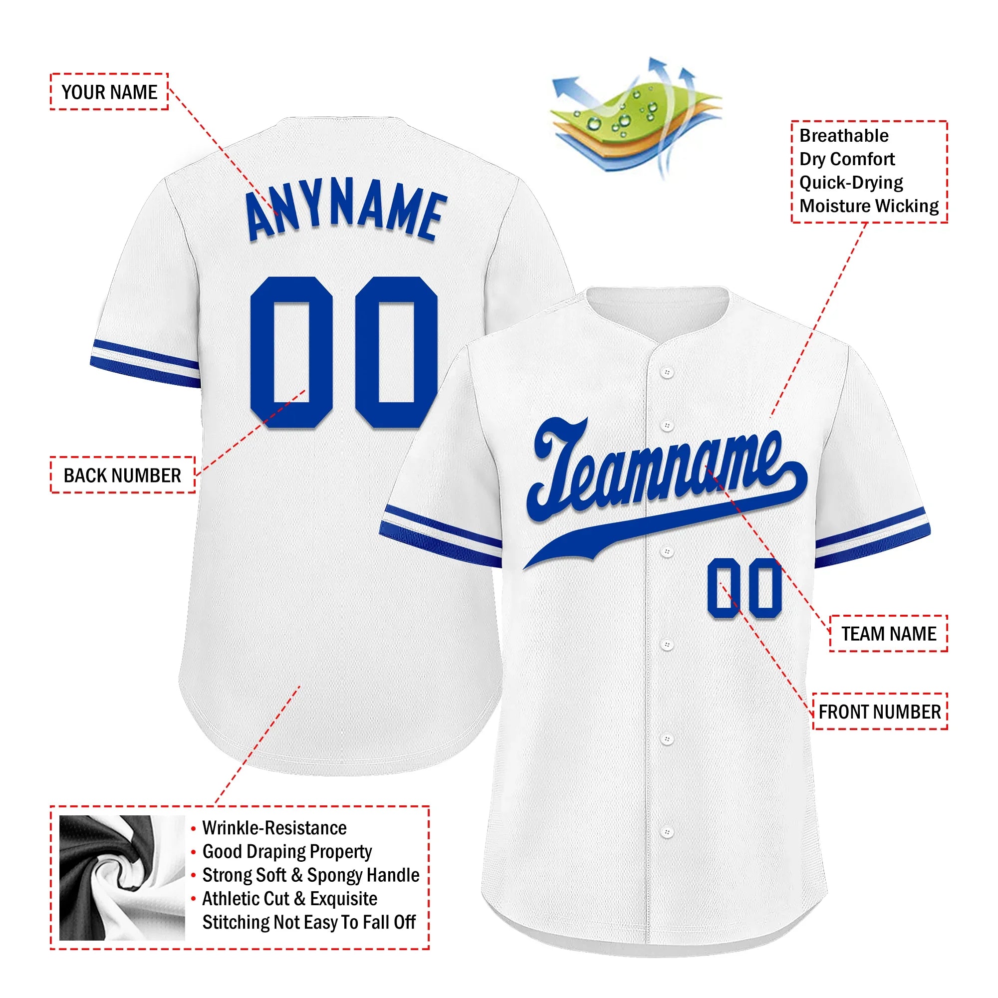 Custom White Classic Style Blue Personalized Authentic Baseball Jersey BSBJ01-bd0fa0f - Coolcustomize