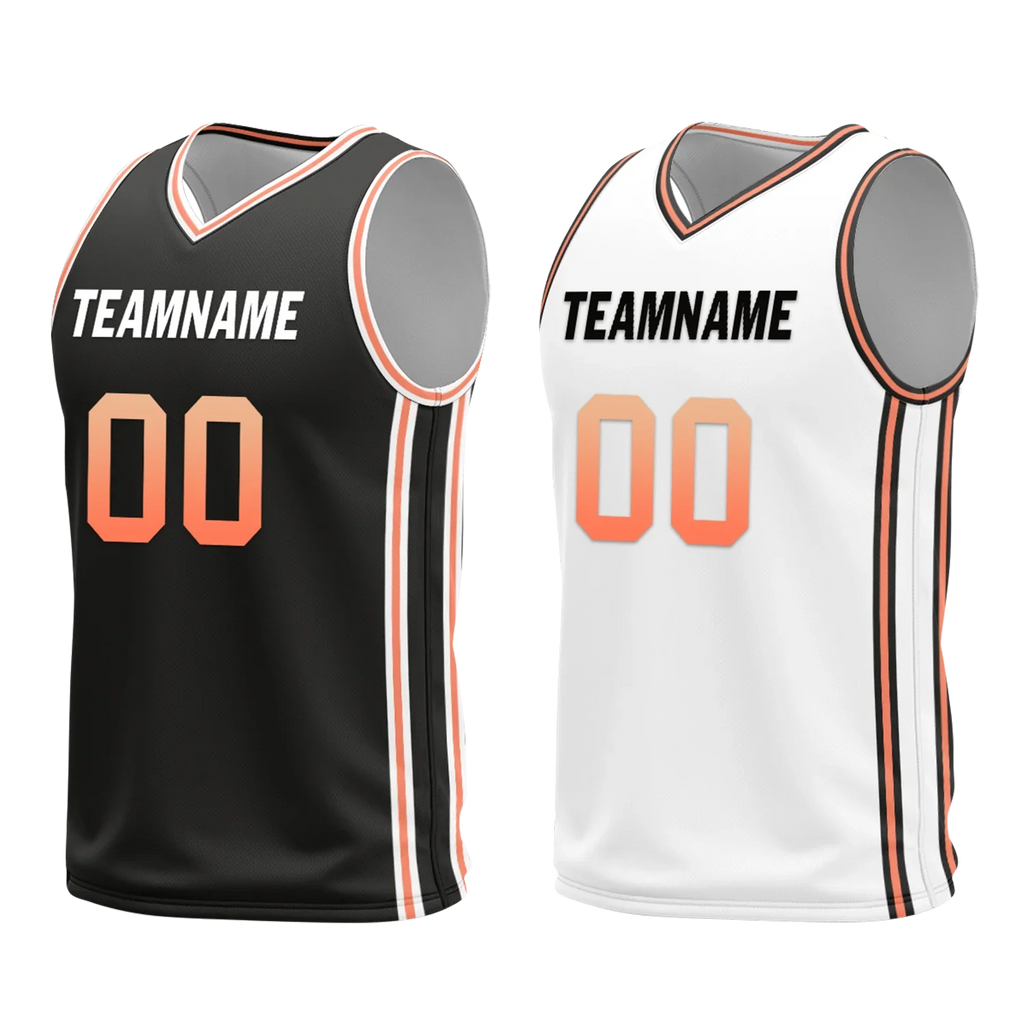 Custom Black White Classic Style Reversible Basketball Uniform Personalized COOLMAX BBJR-D017028 - Coolcustomize