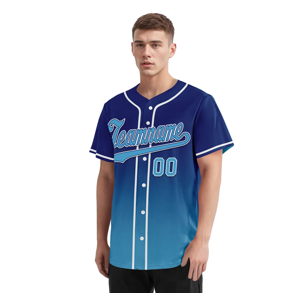 Custom Blue Fade Fashion Personalized Authentic Baseball Jersey BSBJ01-D0a70fd - Coolcustomize