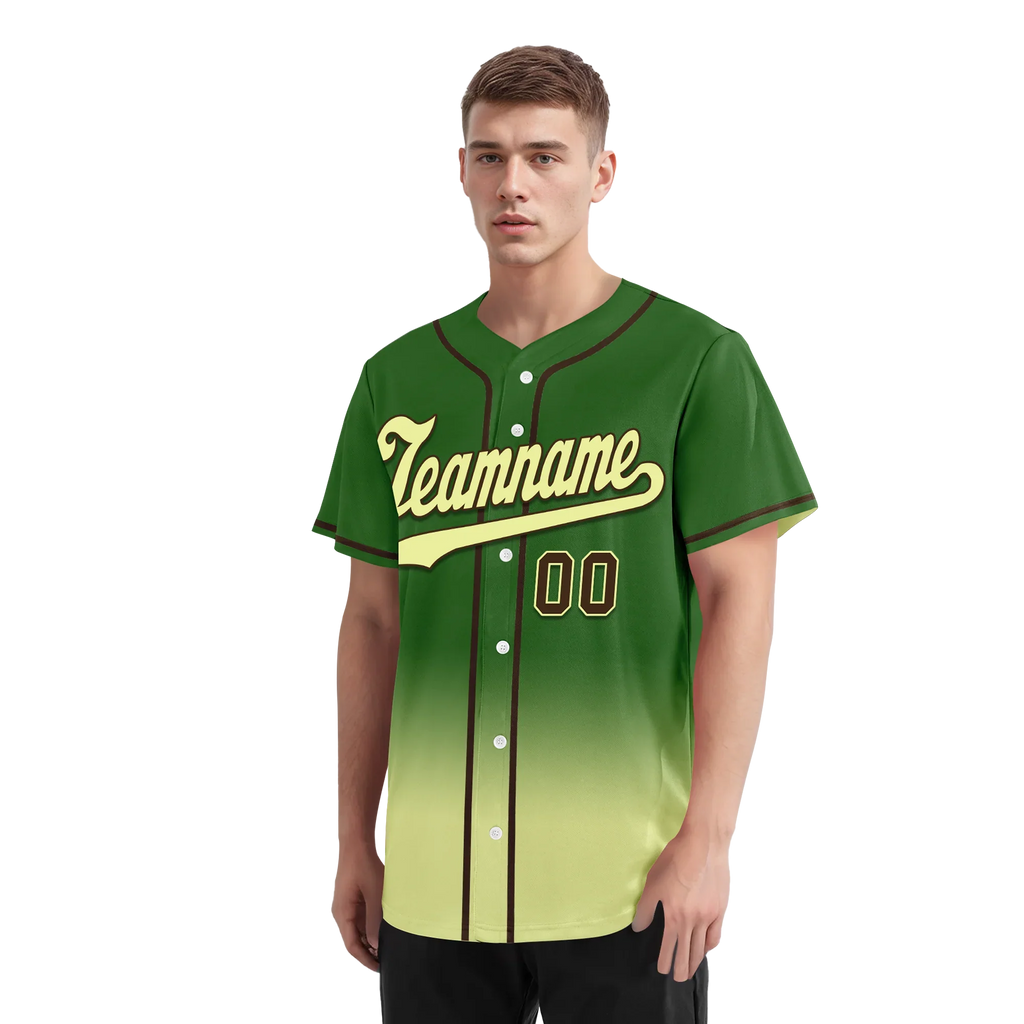 Custom Green Fade Fashion Personalized Authentic Baseball Jersey BSBJ01-D0a70f7 - Coolcustomize