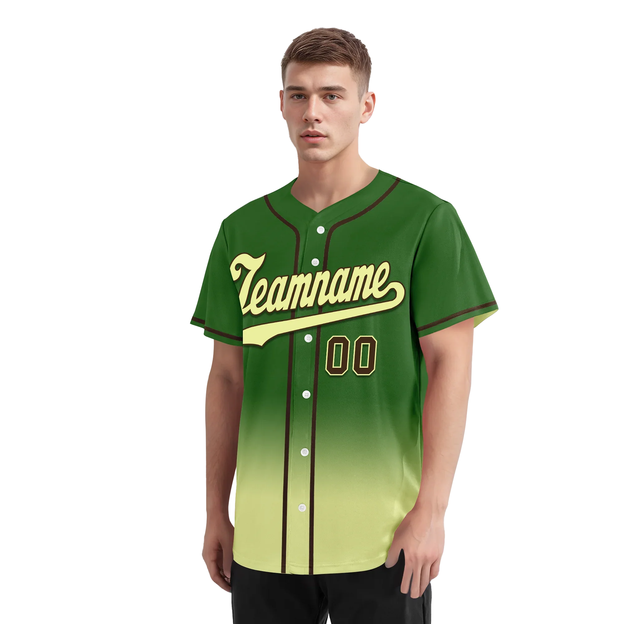 Custom Green Fade Fashion Personalized Authentic Baseball Jersey BSBJ01-D0a70f7 - Coolcustomize