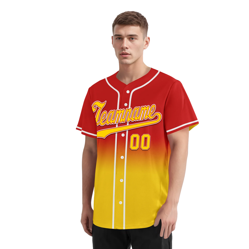 Custom Red Yellow Fade Fashion Personalized Authentic Baseball Jersey BSBJ01-D0a70d7 - Coolcustomize