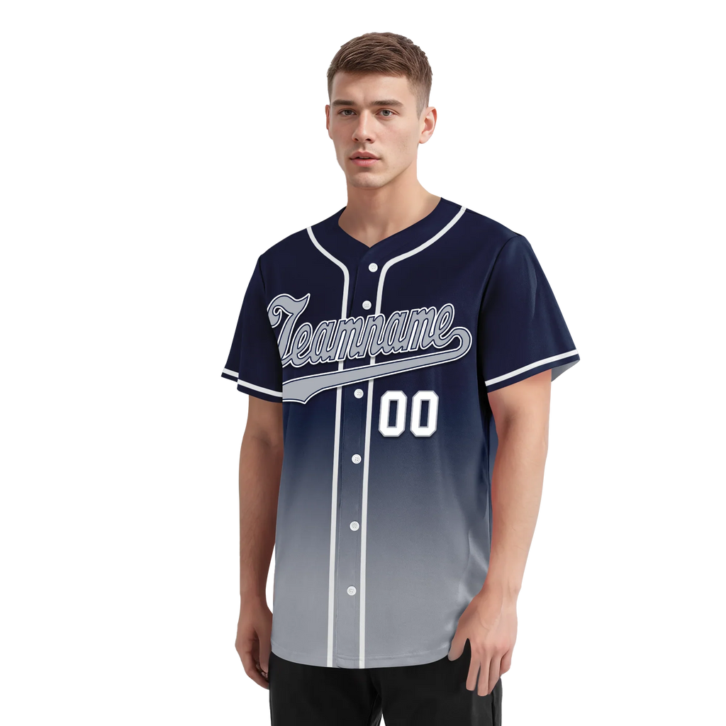 Custom Blue Grey Fade Fashion Personalized Authentic Baseball Jersey BSBJ01-D0a70b8 - Coolcustomize