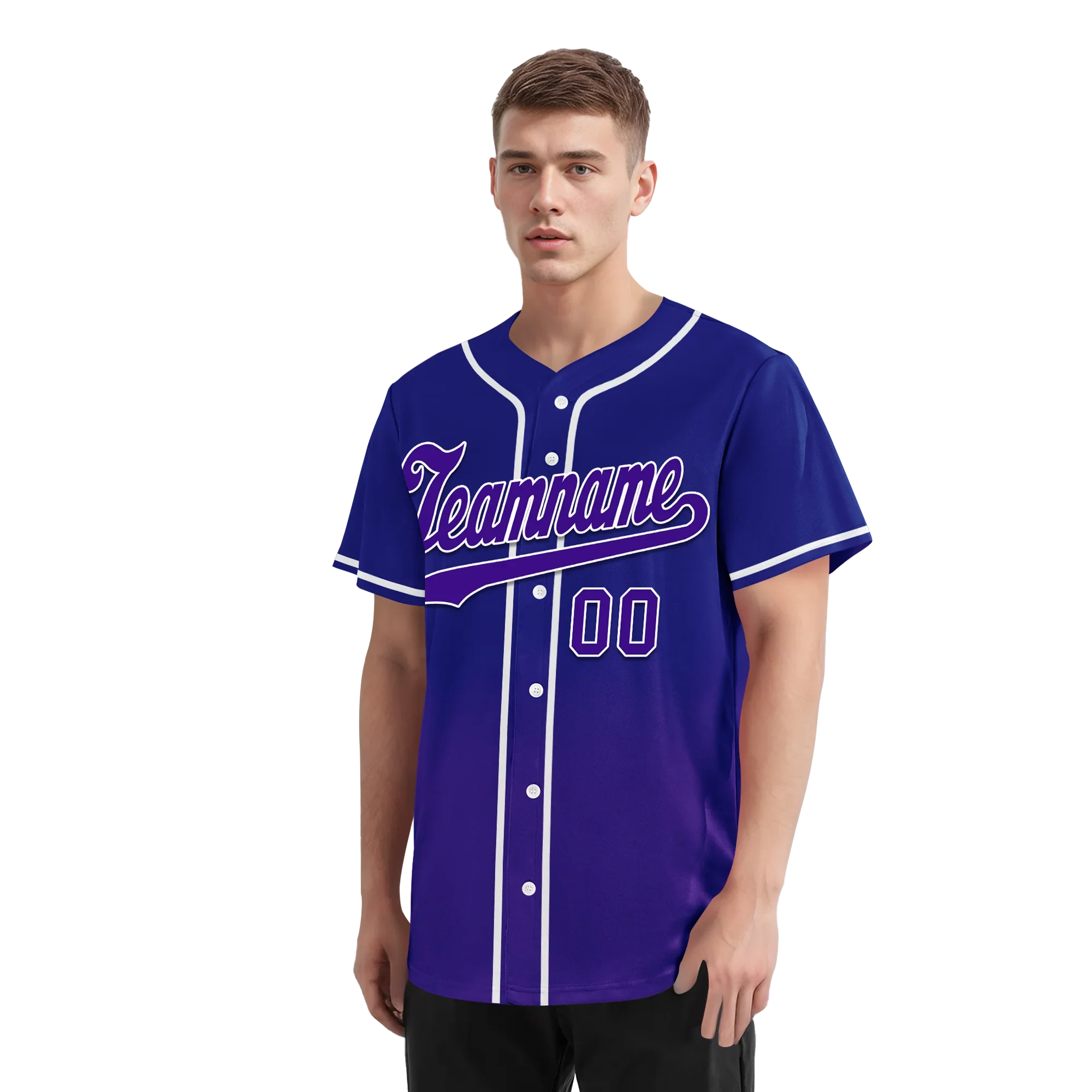 Custom Blue Purple Fade Fashion Personalized Authentic Baseball Jersey BSBJ01-D0a70ea - Coolcustomize