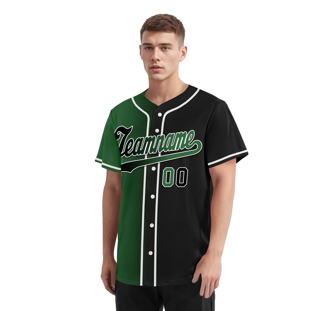 Custom Green Black Gradient Fashion Personalized Authentic Baseball Jersey BSBJ01-D0a707c - Coolcustomize