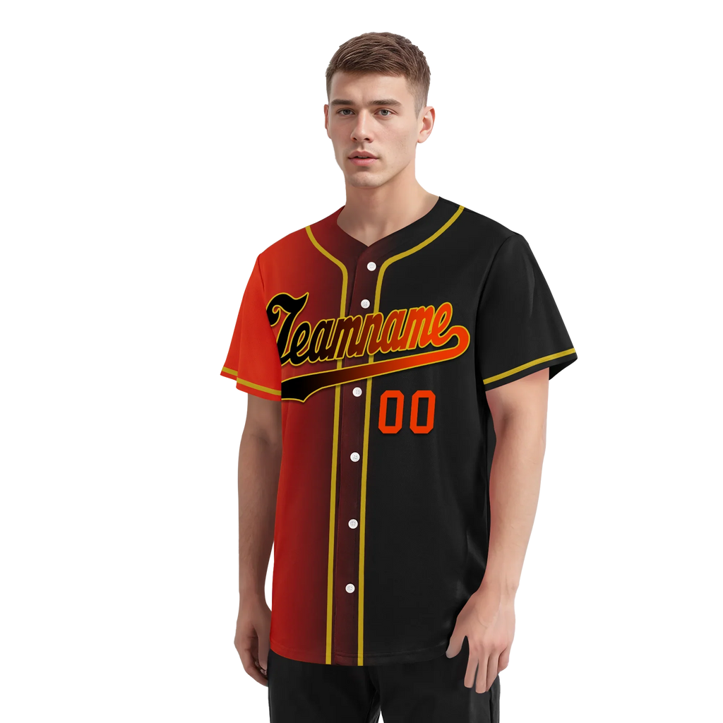 Custom Orange Black Gradient Fashion Personalized Authentic Baseball Jersey BSBJ01-D0a7aa8 - Coolcustomize