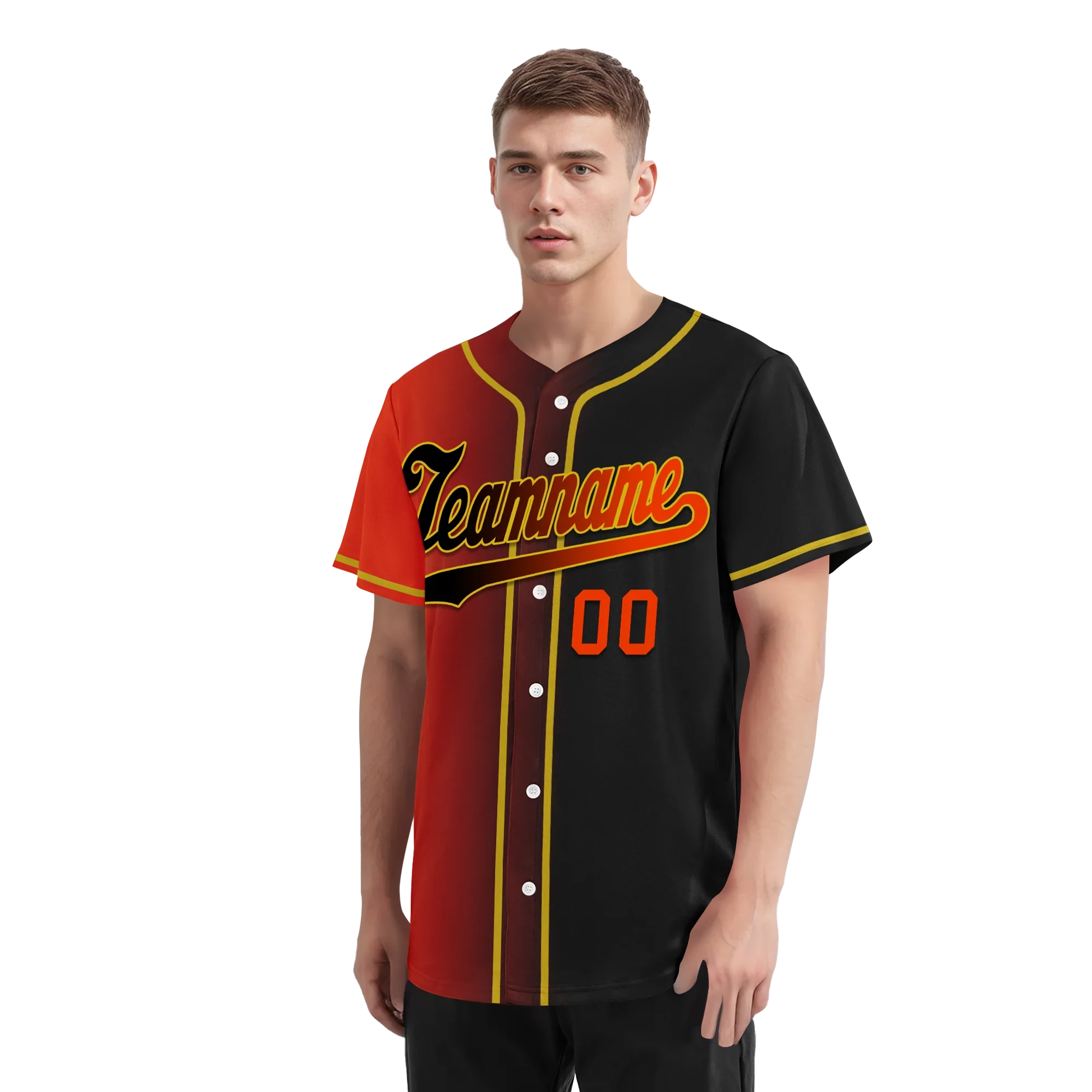 Custom Orange Black Gradient Fashion Personalized Authentic Baseball Jersey BSBJ01-D0a7aa8 - Coolcustomize