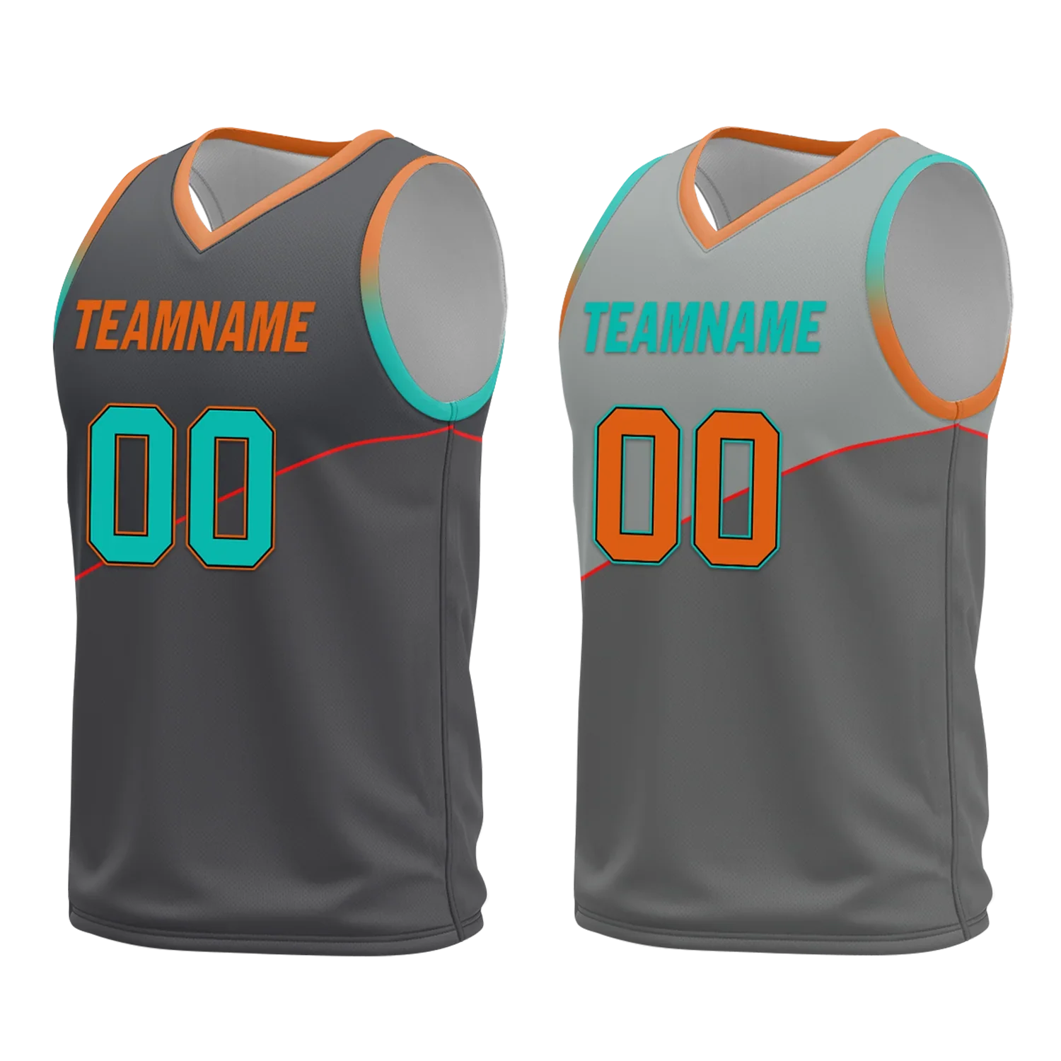 Custom Gray Classic Style Reversible Basketball Uniform Personalized COOLMAX BBJR-D017024 - Coolcustomize