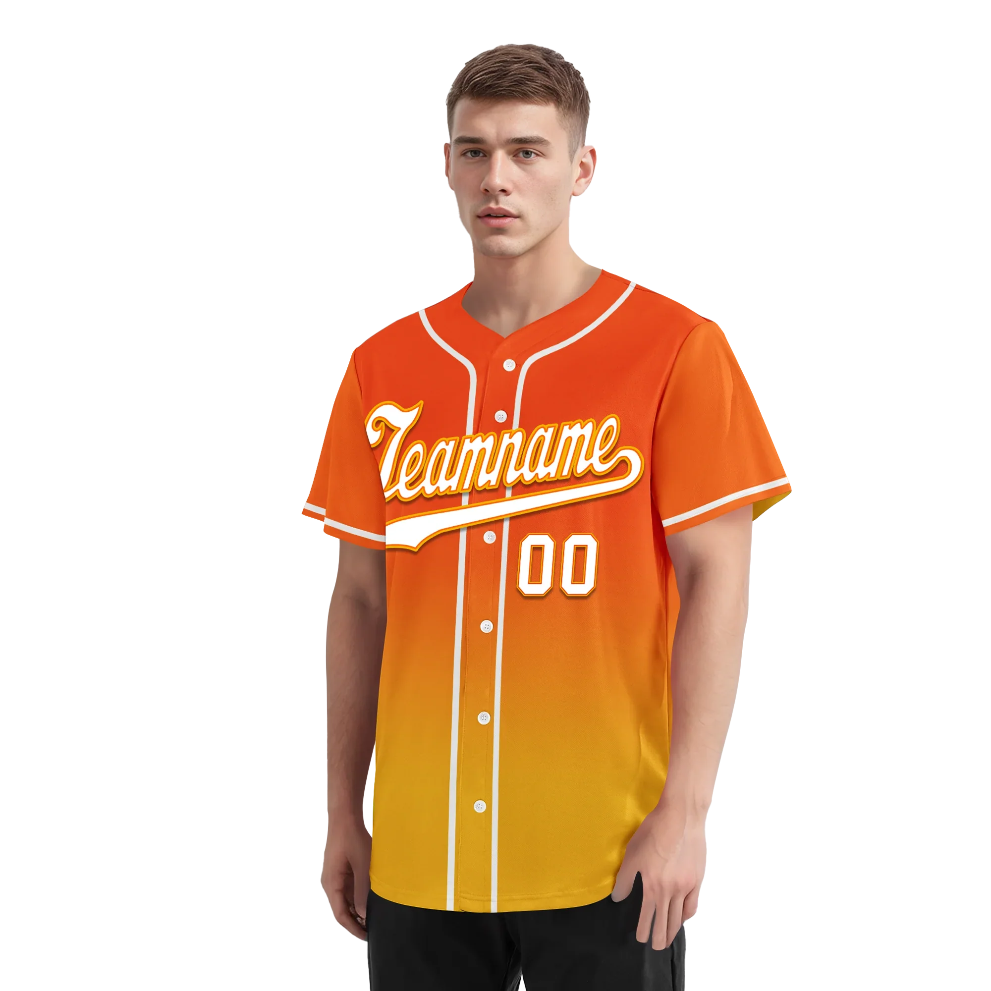 Custom Yellow Orange Fade Fashion Personalized Authentic Baseball Jersey BSBJ01-D0a70c8 - Coolcustomize