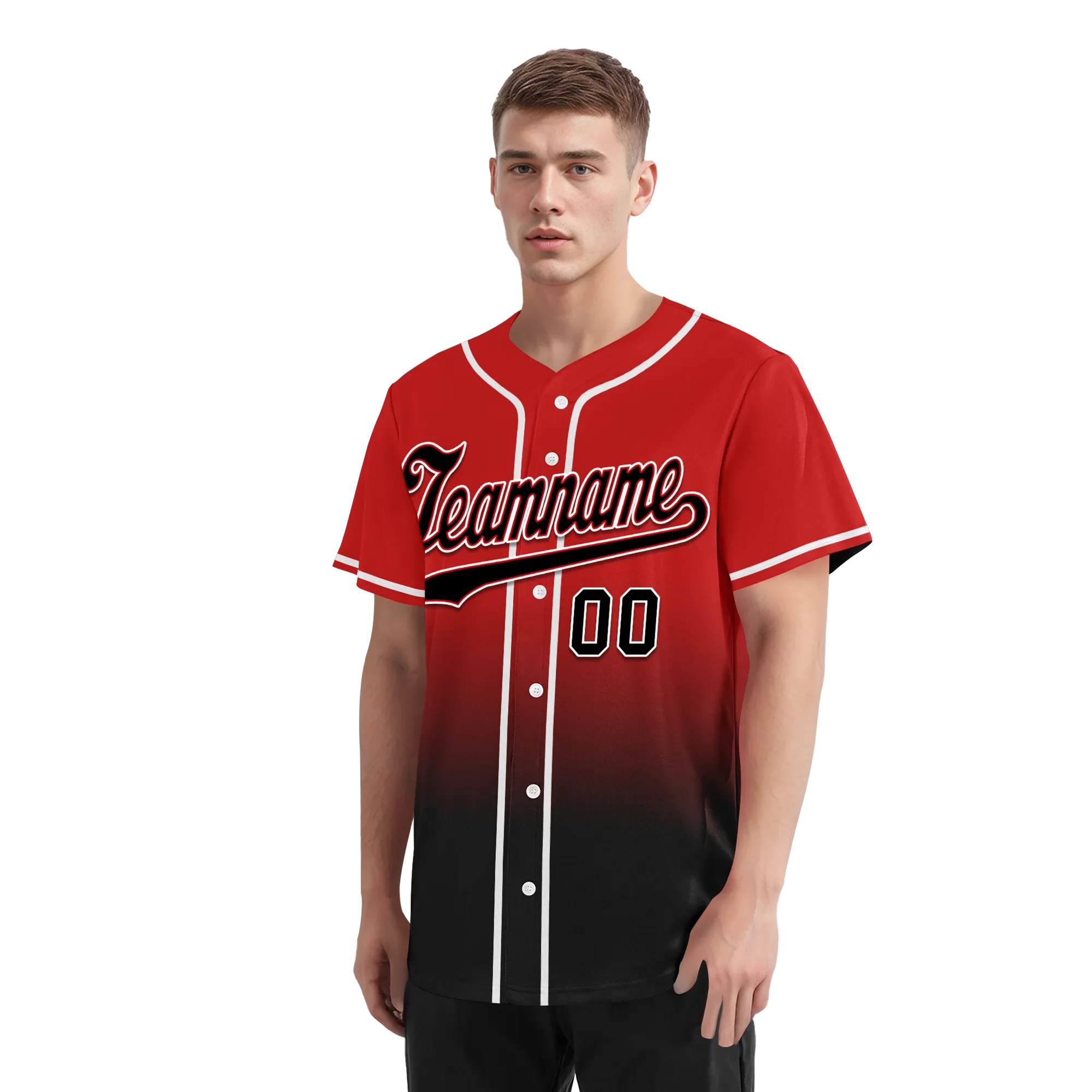 Custom Red Black Fade Fashion Personalized Authentic Baseball Jersey BSBJ01-D0a70ba - Coolcustomize