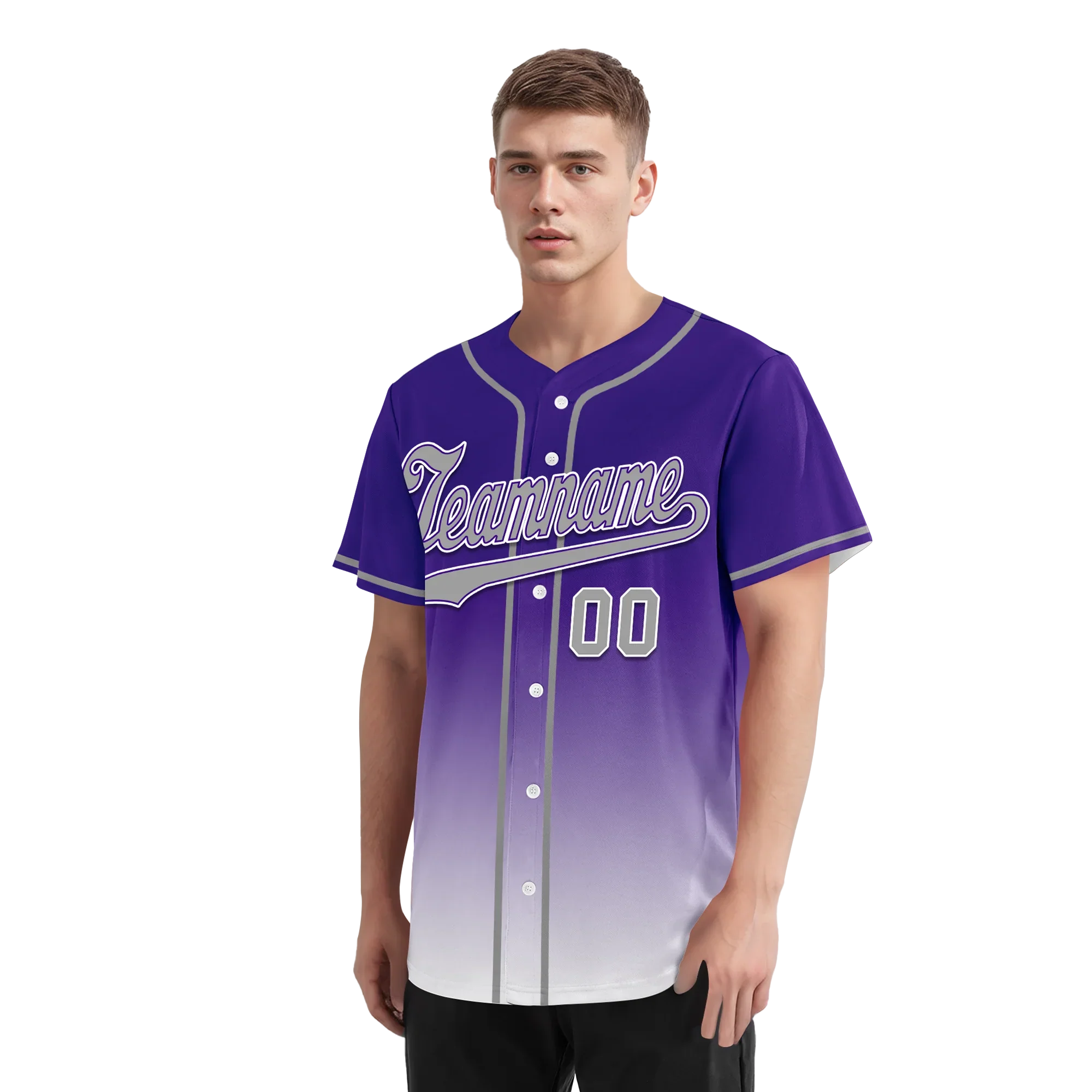 Custom Purple White Fade Fashion Personalized Authentic Baseball Jersey BSBJ01-D0a70eb - Coolcustomize