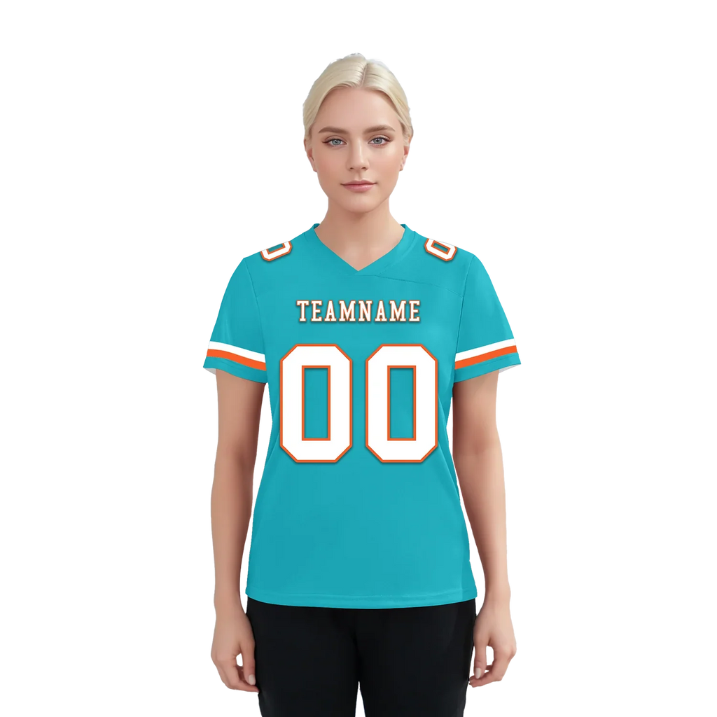 Custom Cyan Classic Style Personalized Authentic Football Jersey FBJ02-bd0a70ba - Coolcustomize