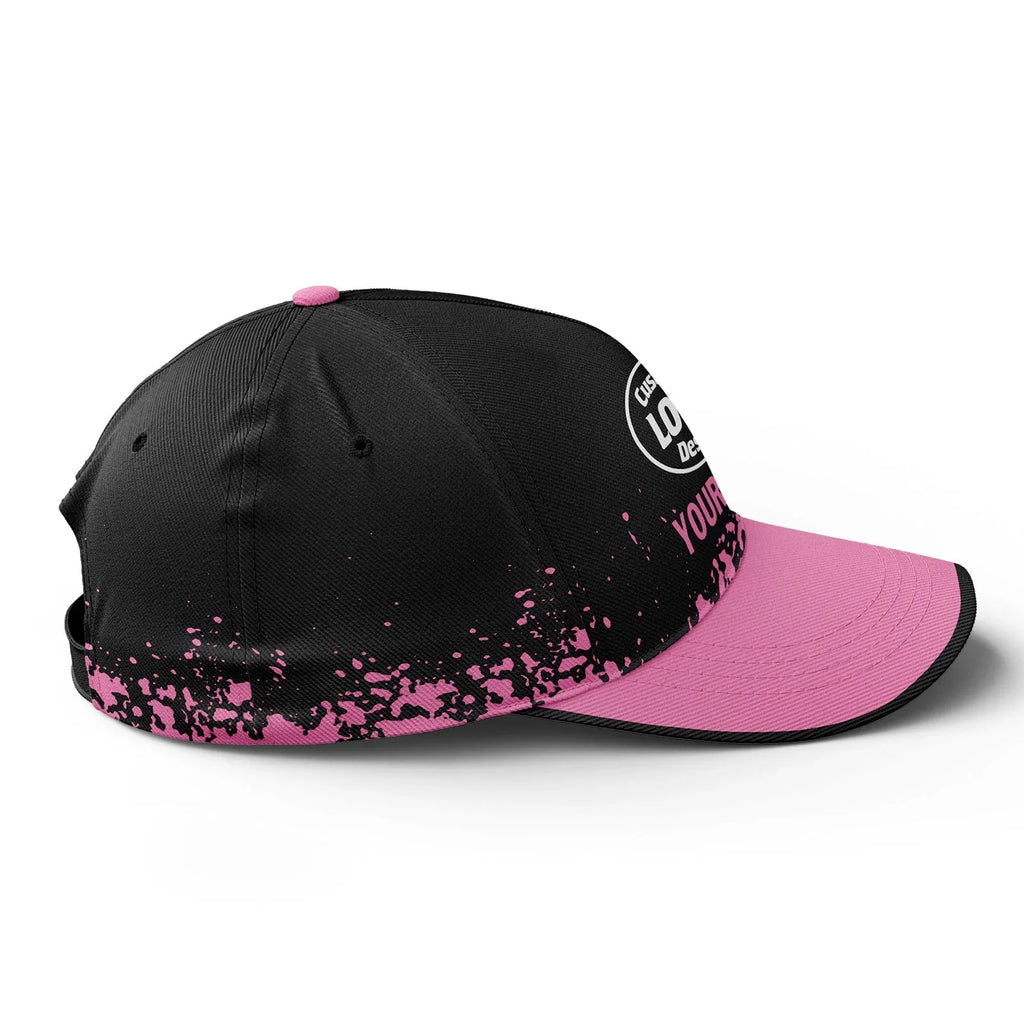Custom Black Pink Hat Sport Design Cap Stitched Adjustable Personalized YW061-D020231-5 - Coolcustomize