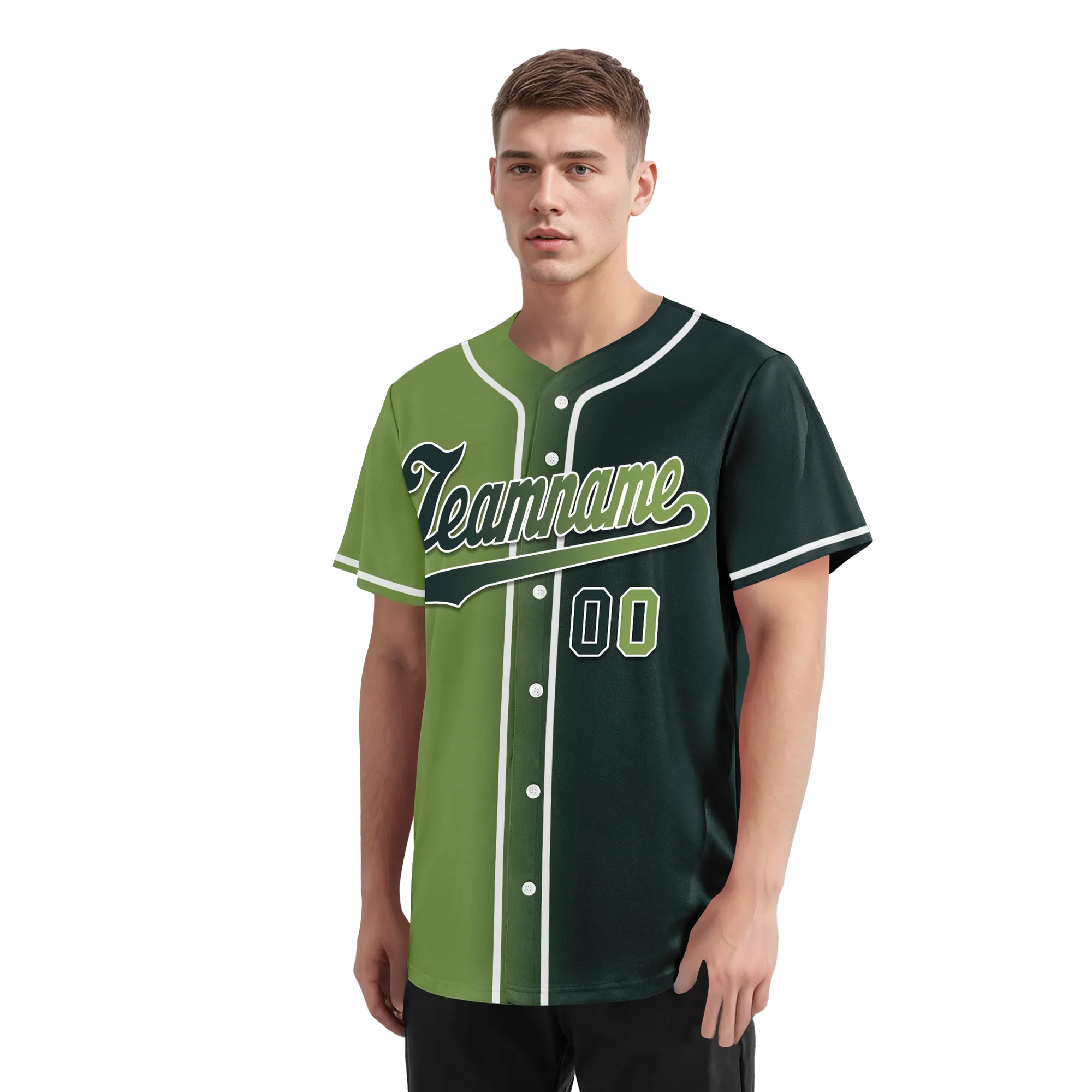 Custom Green Gradient Fashion Personalized Authentic Baseball Jersey BSBJ01-D0a708c - Coolcustomize