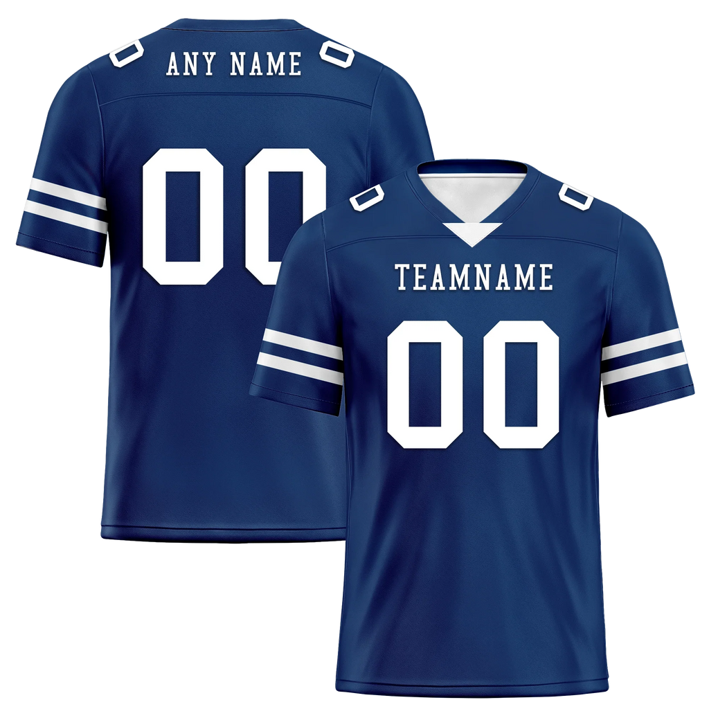 Custom Blue Classic Style Personalized Authentic Football Jersey FBJ02-bd0a70bf - Coolcustomize