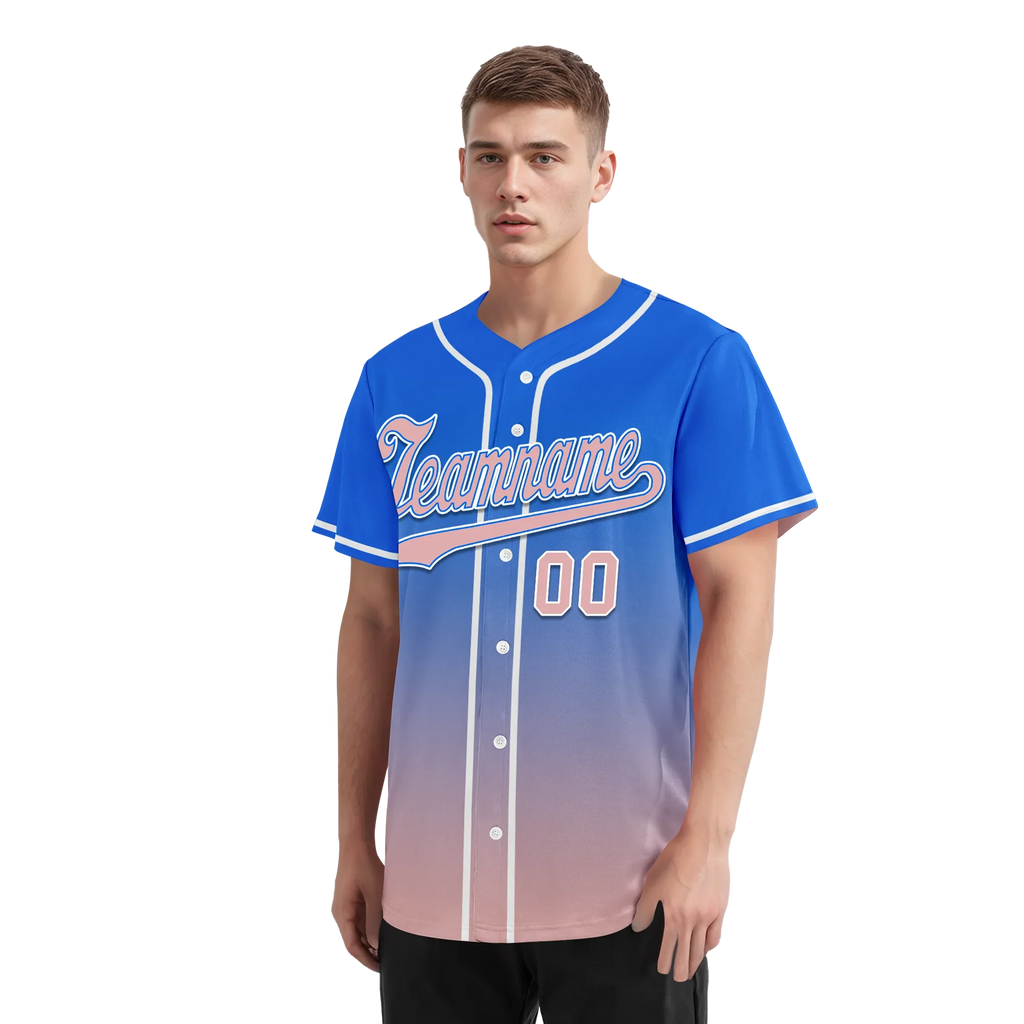 Custom Blue Pink Fade Fashion Personalized Authentic Baseball Jersey BSBJ01-D0a70e0 - Coolcustomize