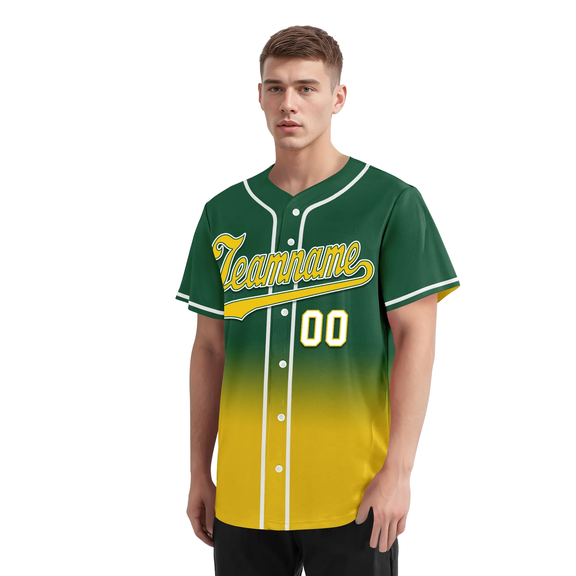 Custom Green Yellow Fade Fashion Personalized Authentic Baseball Jersey BSBJ01-D0a70ca - Coolcustomize