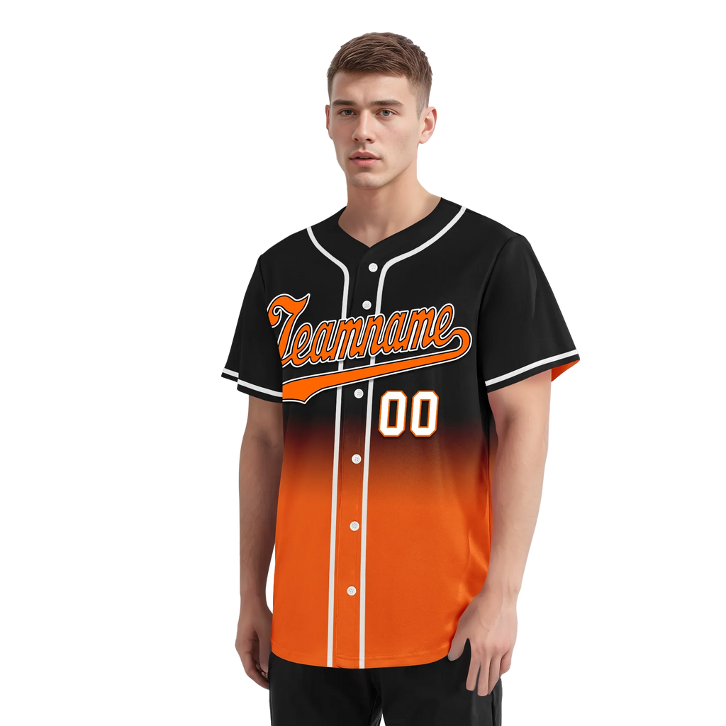 Custom Black Orange Fade Fashion Personalized Authentic Baseball Jersey BSBJ01-D0a70ce - Coolcustomize