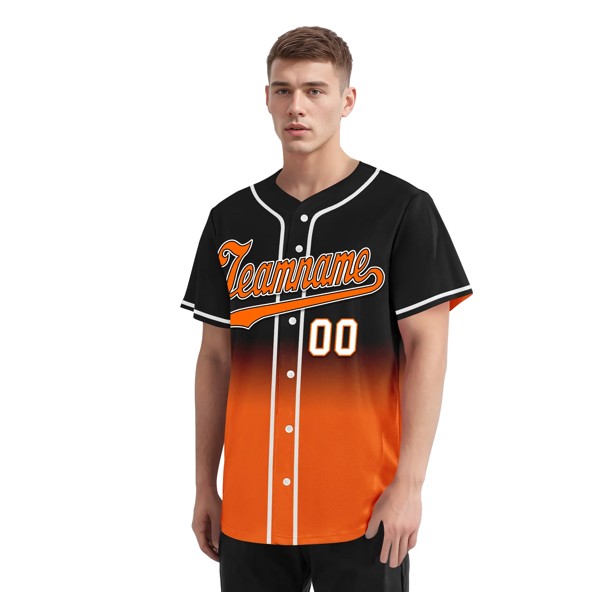 Custom Black Orange Fade Fashion Personalized Authentic Baseball Jersey BSBJ01-D0a70ce - Coolcustomize
