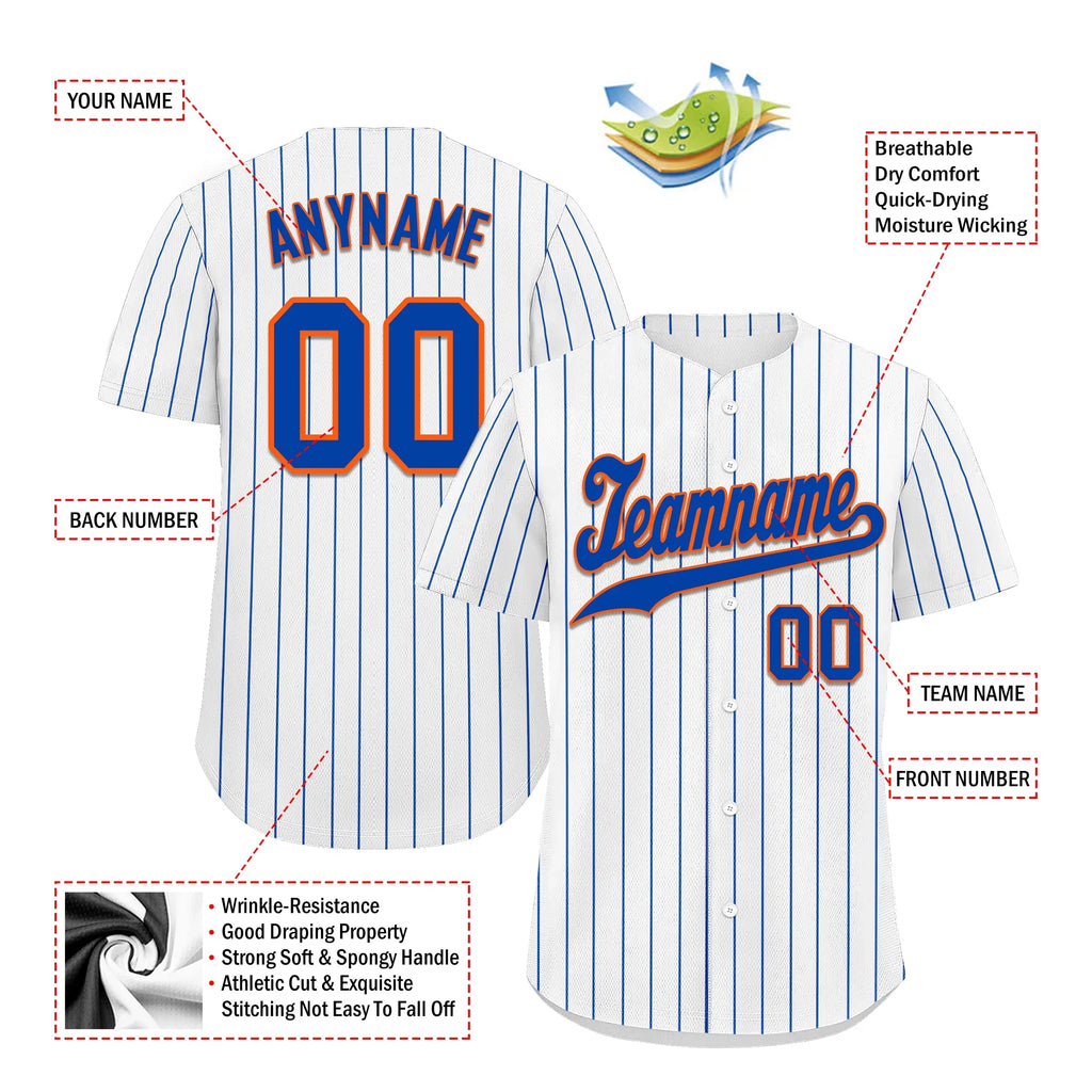 Custom White Classic Style Blue Personalized Authentic Baseball Jersey BSBJ01-bd0fa07 - Coolcustomize