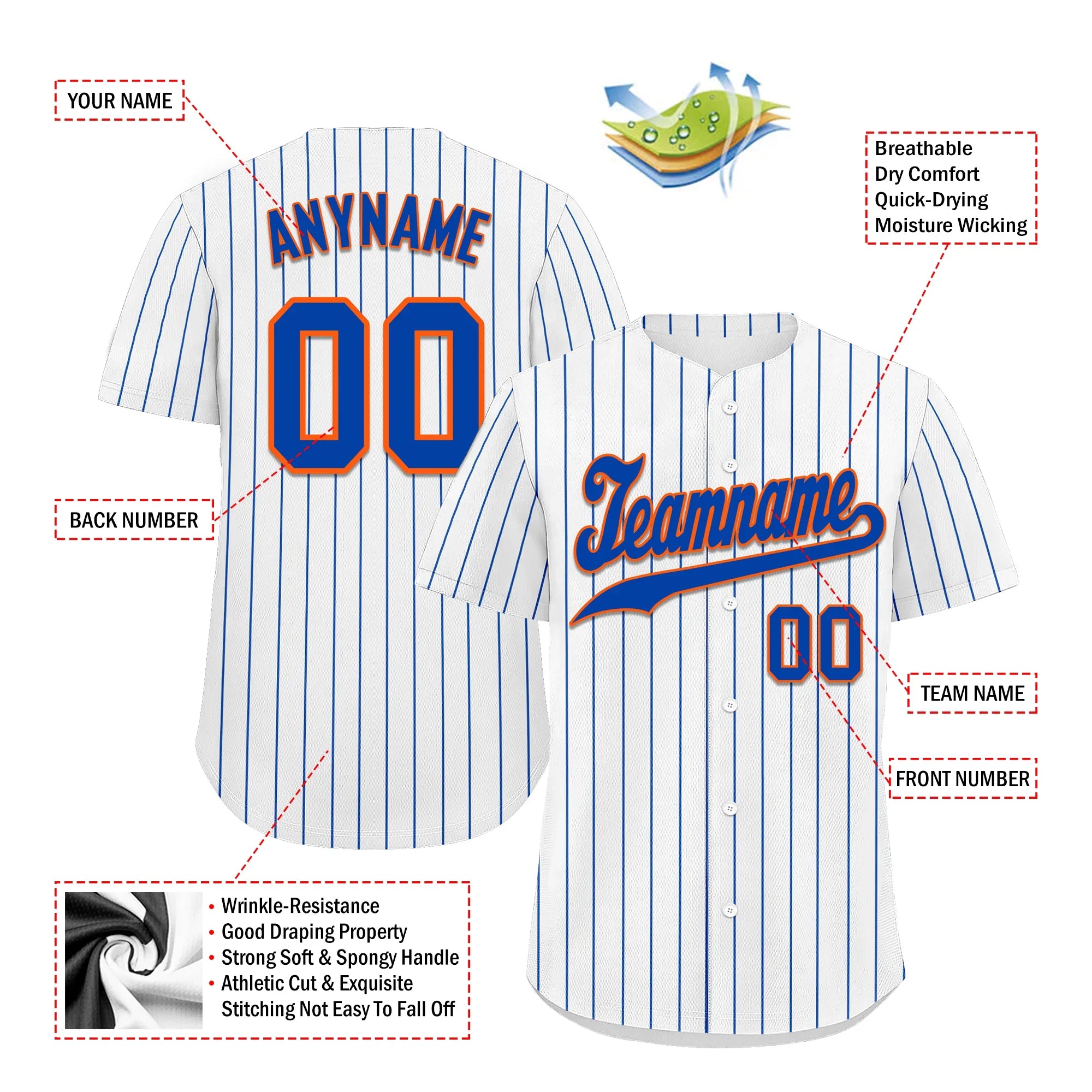 Custom White Classic Style Blue Personalized Authentic Baseball Jersey BSBJ01-bd0fa07 - Coolcustomize