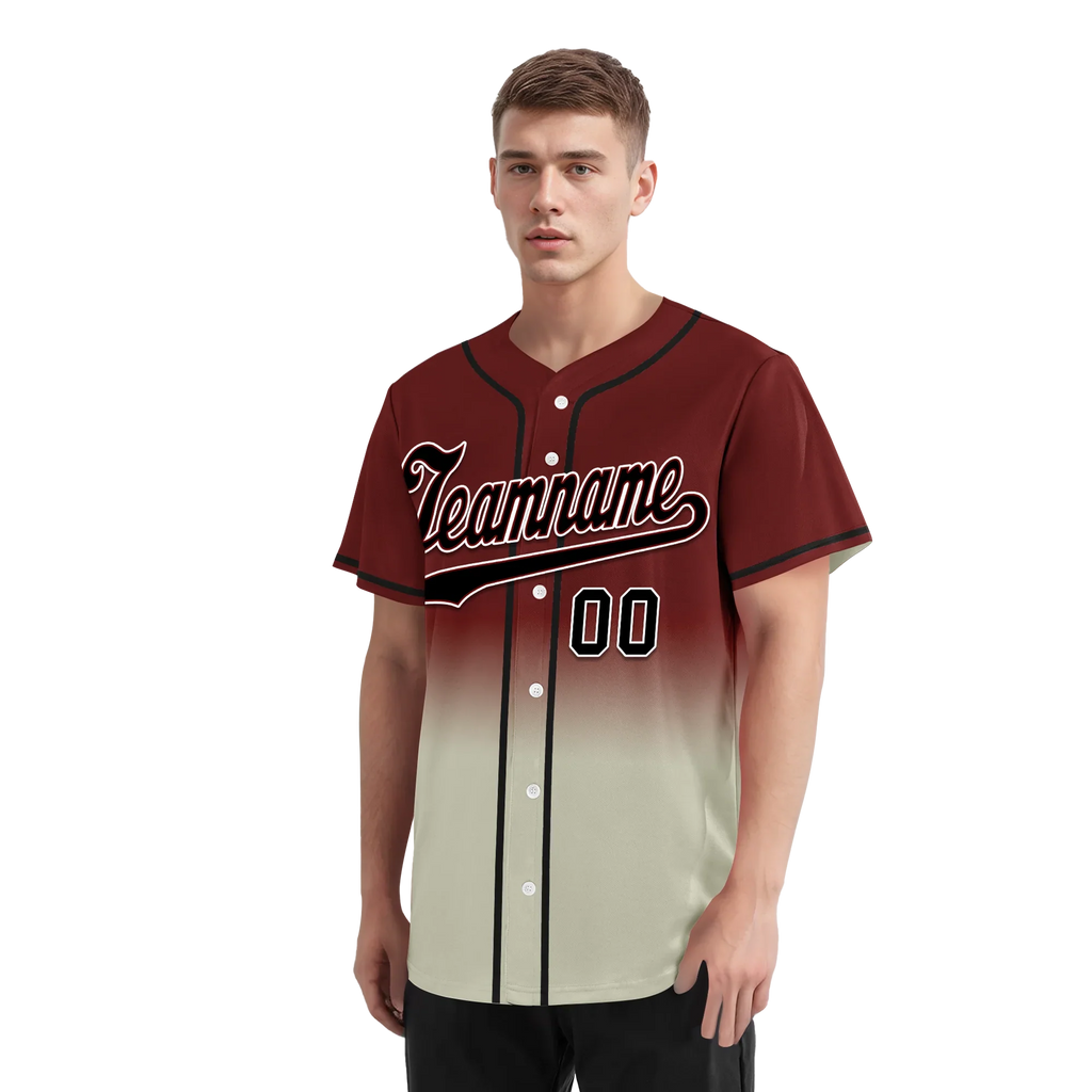Custom Red Grey Fade Fashion Personalized Authentic Baseball Jersey BSBJ01-D0a70fa - Coolcustomize