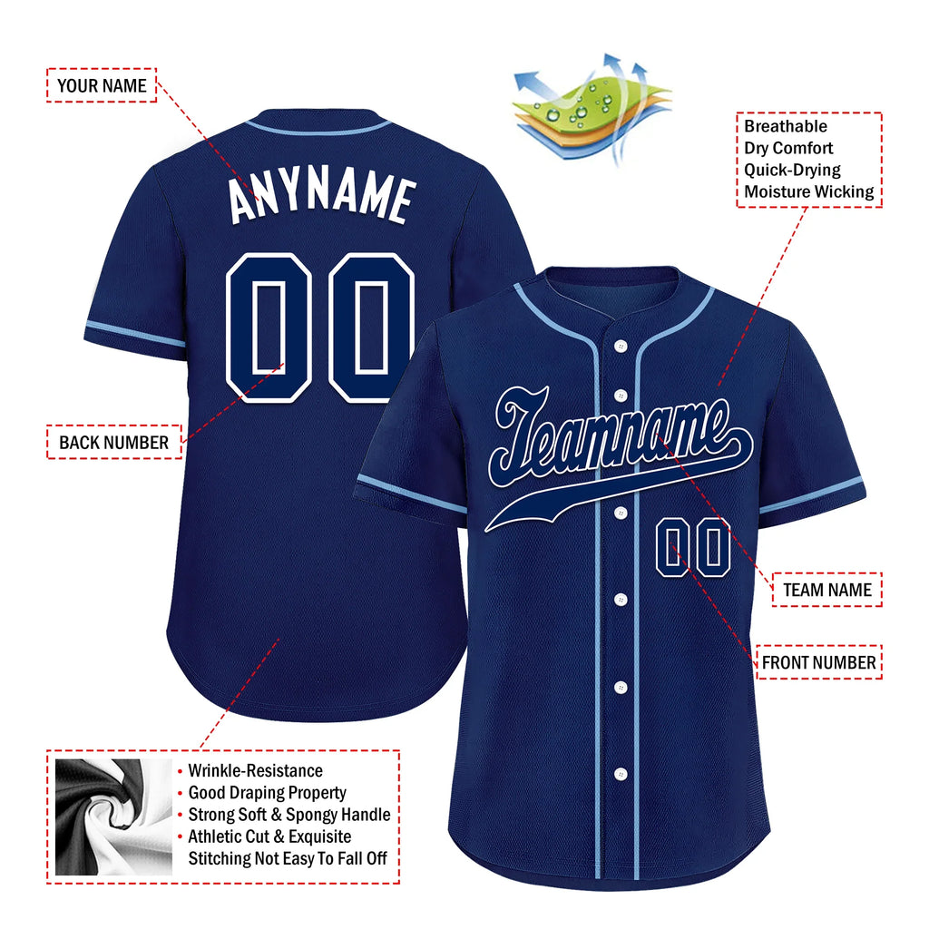 Custom Blue Classic Style Blue Personalized Authentic Baseball Jersey BSBJ01-bd0fa0c - Coolcustomize