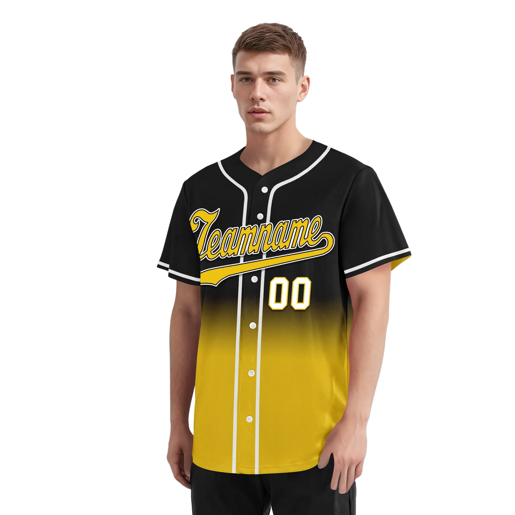 Custom Black Yellow Fade Fashion Personalized Authentic Baseball Jersey BSBJ01-D0a70cc - Coolcustomize