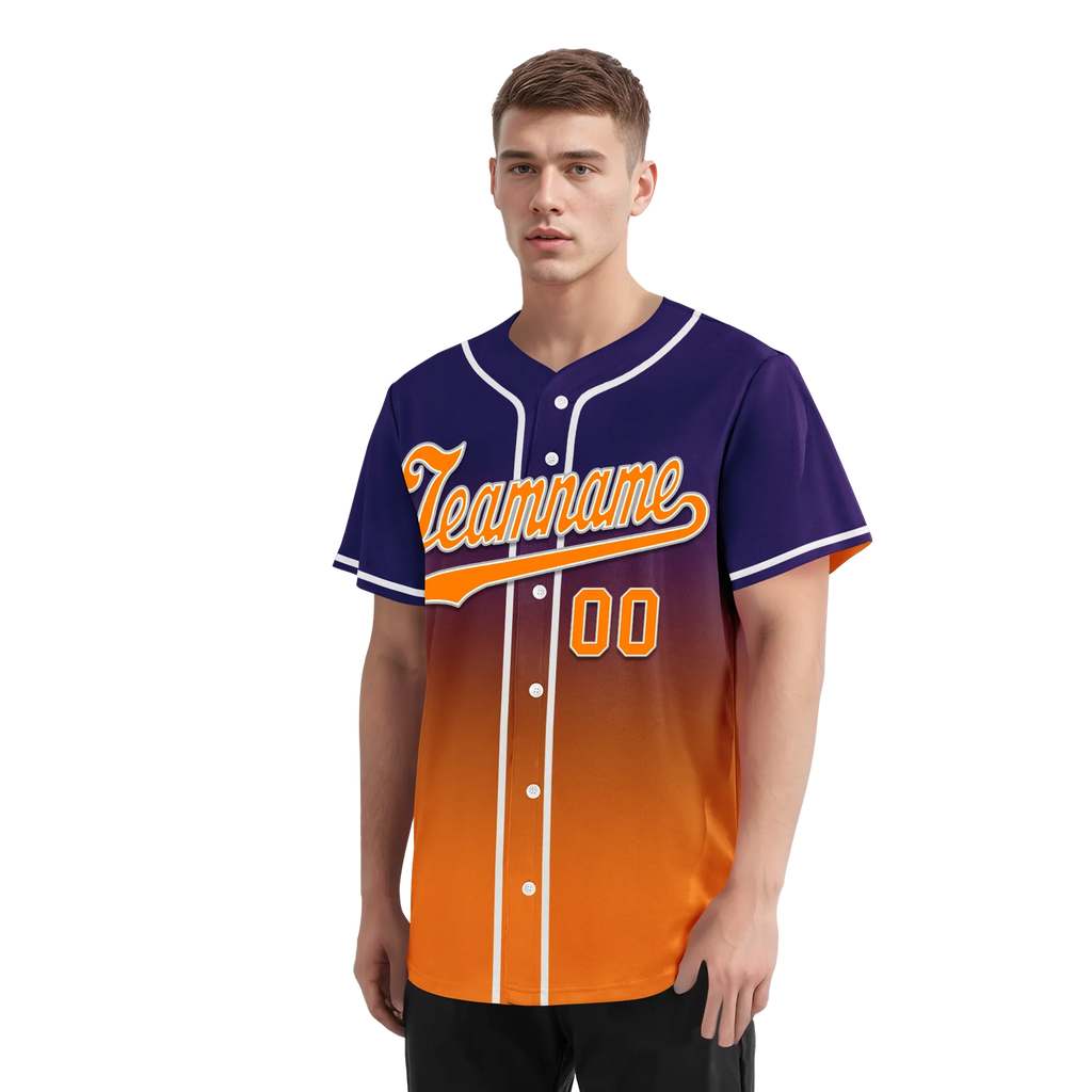 Custom Purple Orange Fade Fashion Personalized Authentic Baseball Jersey BSBJ01-D0a70de - Coolcustomize