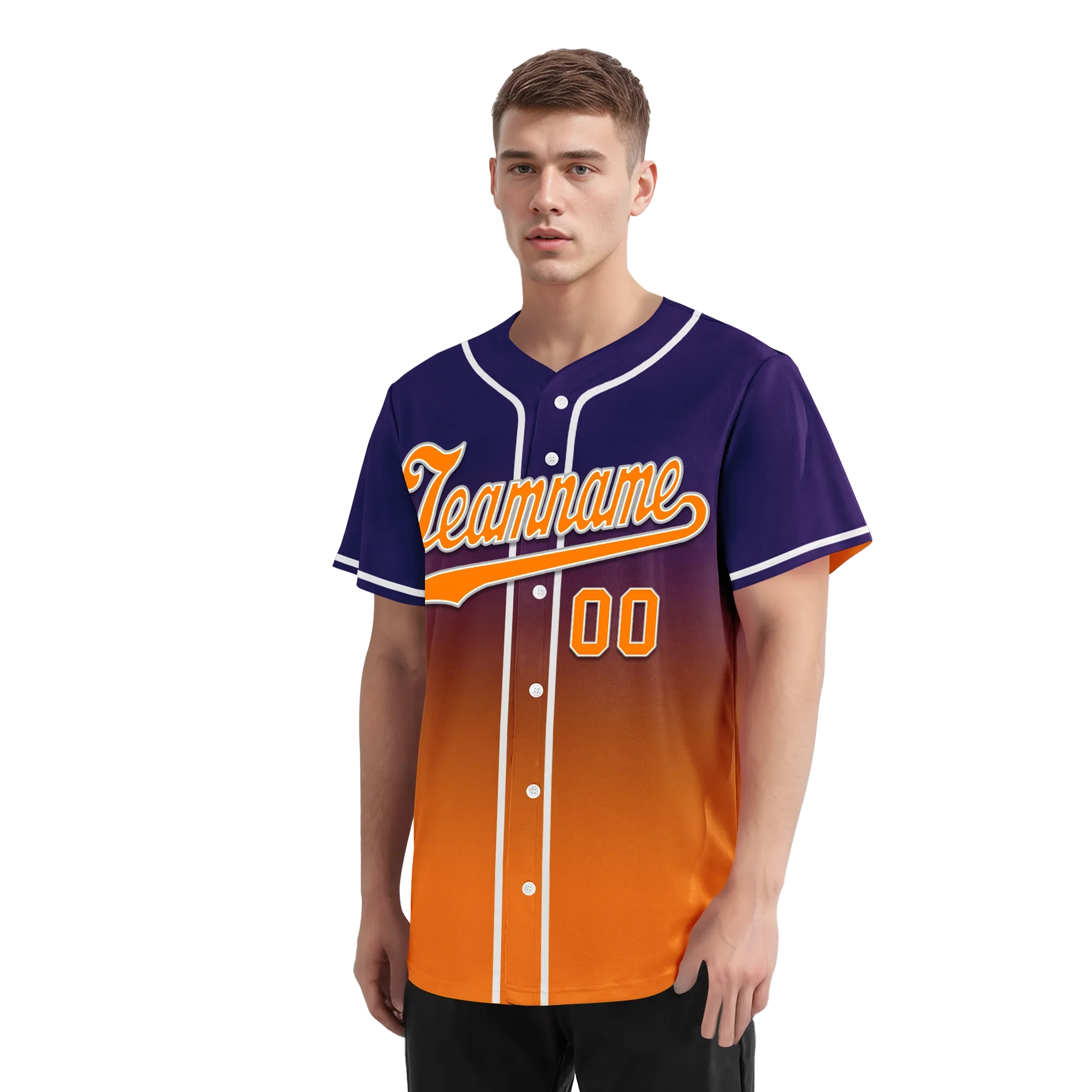 Custom Purple Orange Fade Fashion Personalized Authentic Baseball Jersey BSBJ01-D0a70de - Coolcustomize