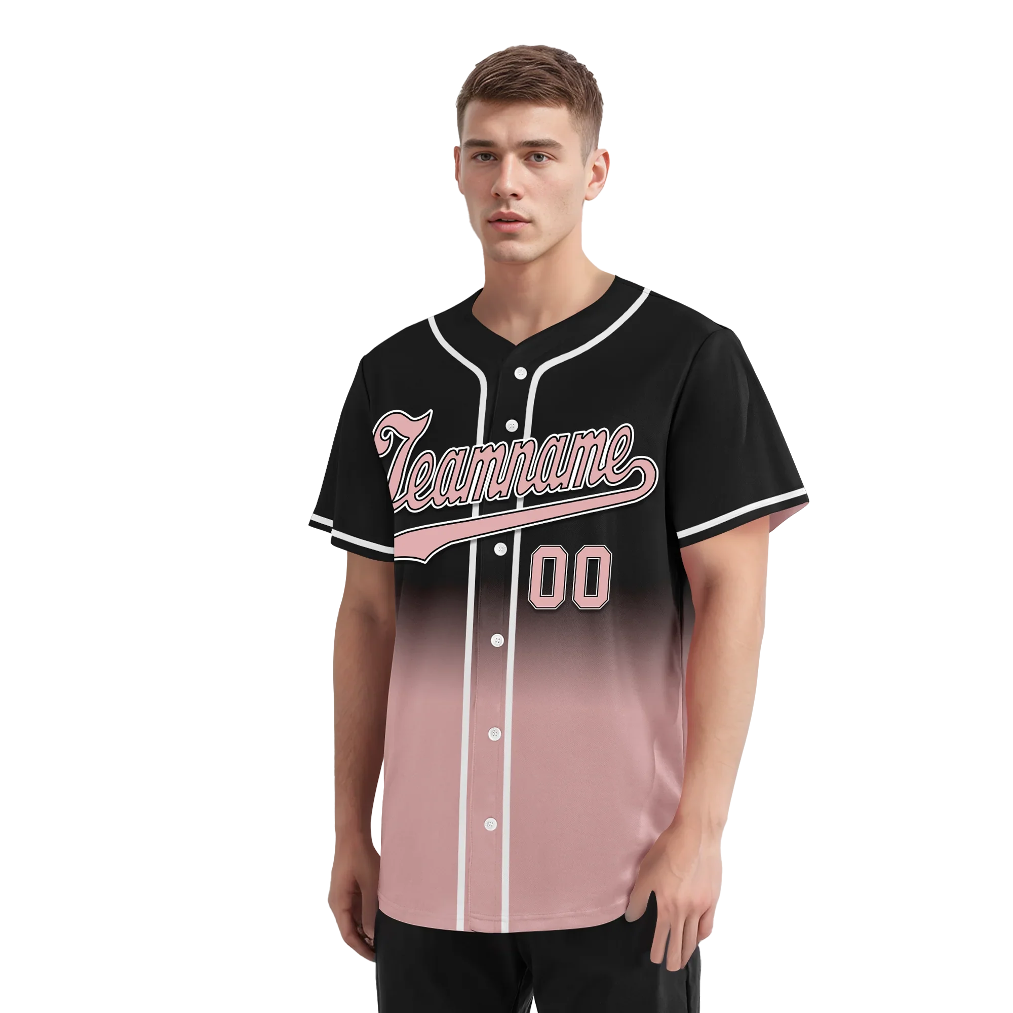 Custom Black Pink Fade Fashion Personalized Authentic Baseball Jersey BSBJ01-D0a70d9 - Coolcustomize